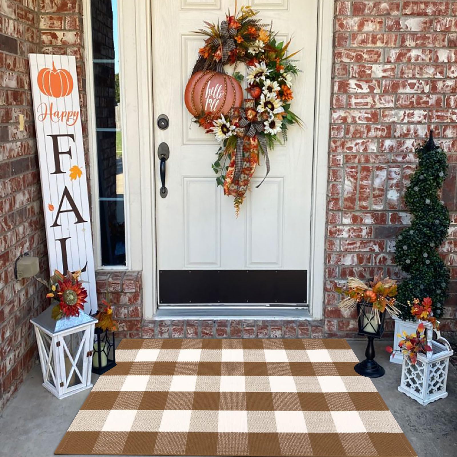 Farmhouse Buffalo Check Door Mat - 27.5