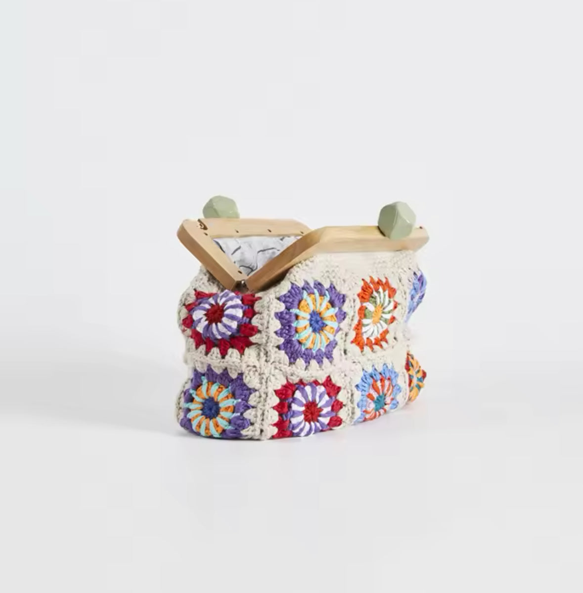 Vintage Crochet Granny Square Clutch Purse for Women - Boho Handbag for Parties, Weddings & Everyday Use
