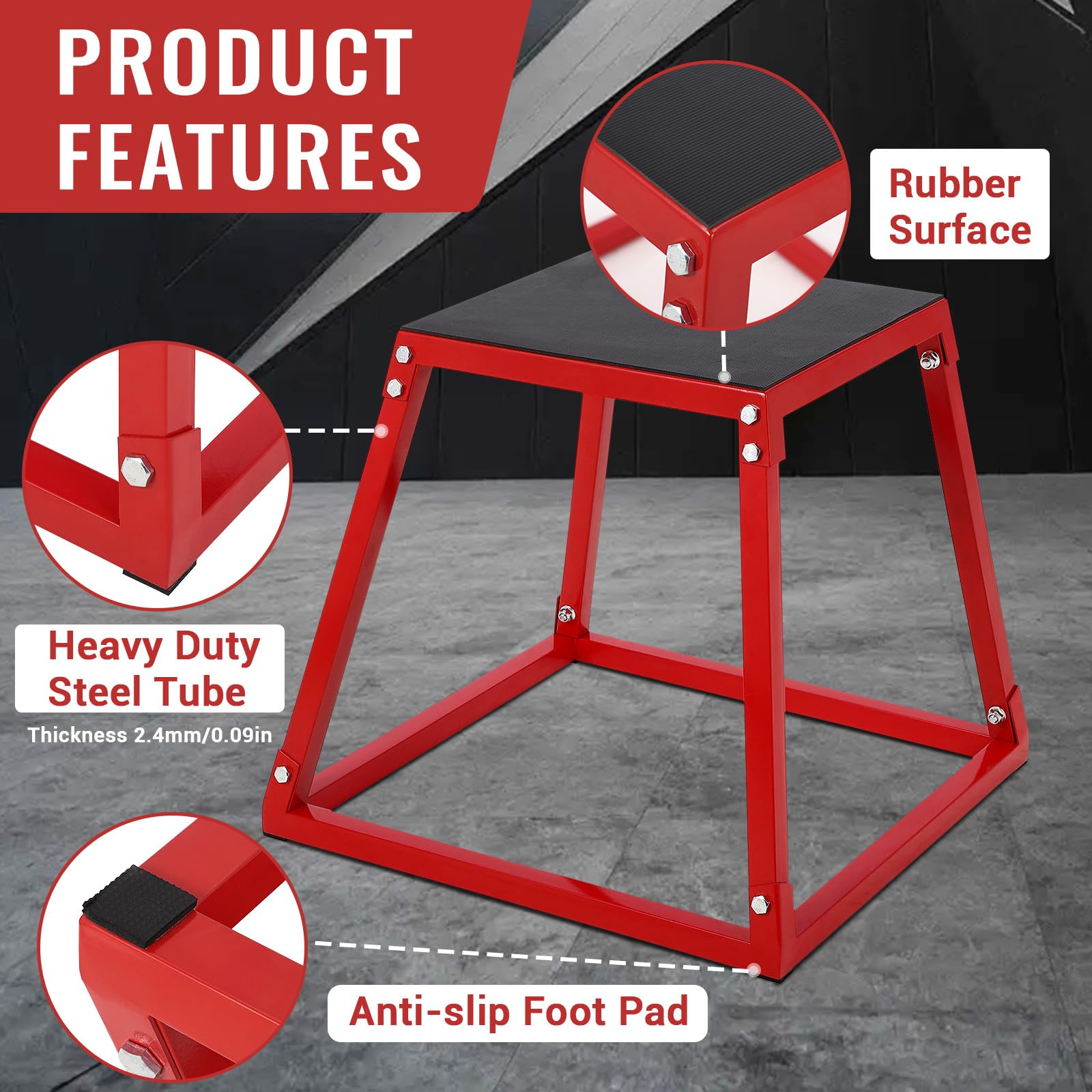 Heavy-Duty Steel Plyometric Jump Box - 12