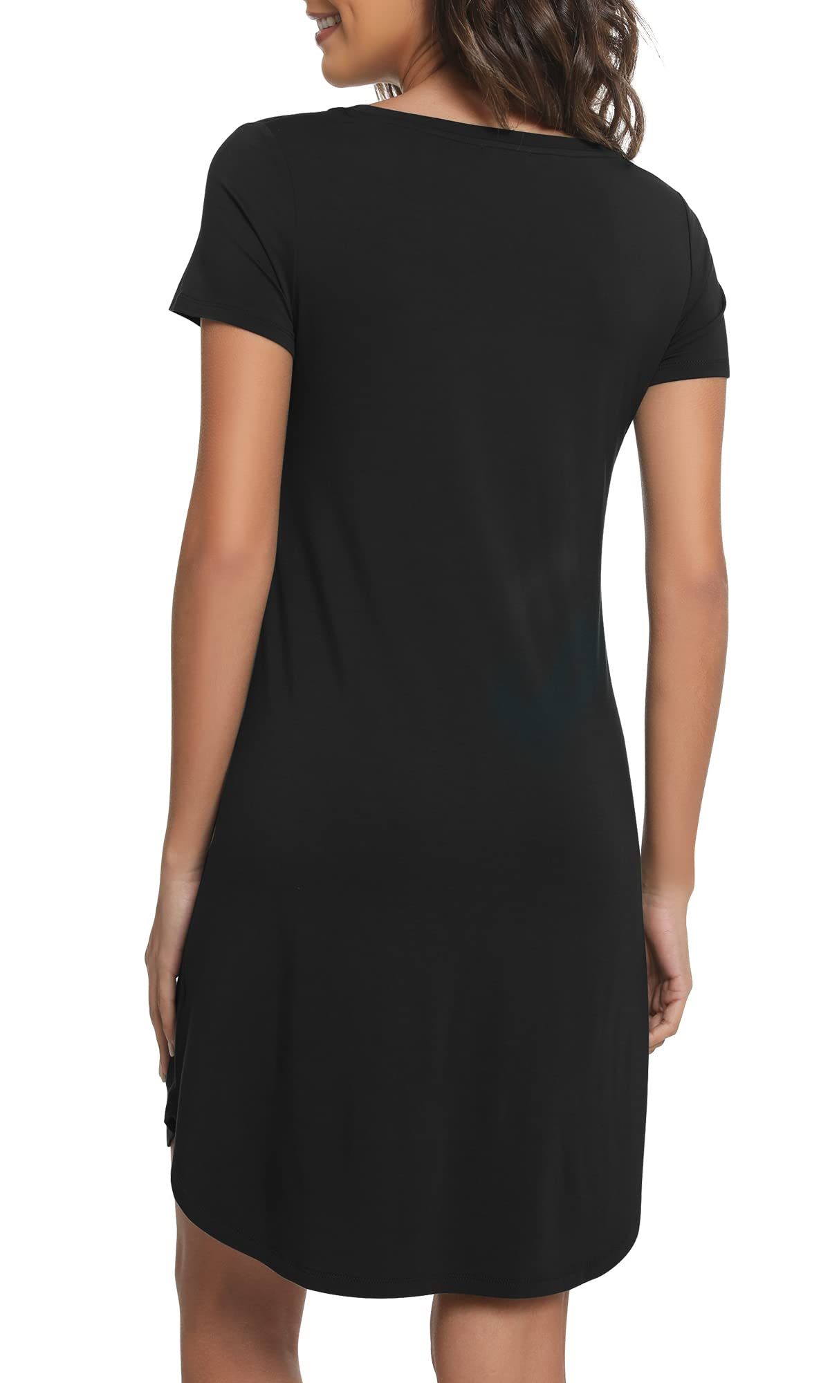 Soft Bamboo Viscose Nightgowns for Women - Comfortable Plus Size Sleepwear Short Sleeve Pajama Dress Sizes S-4X | Perfect for Summer Nights, Lounge Wear & Relaxing at Home