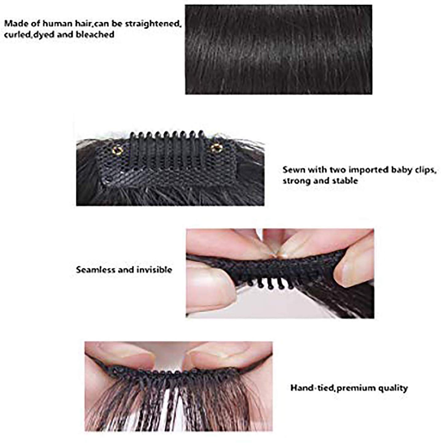 Rapidsflow® Clip-Free Synthetic Front Hair Extensions for Women & Girls - Light Brown Center Cut Bang Fringe | Perfect for Cosplay, Costume Parties & Daily Styling