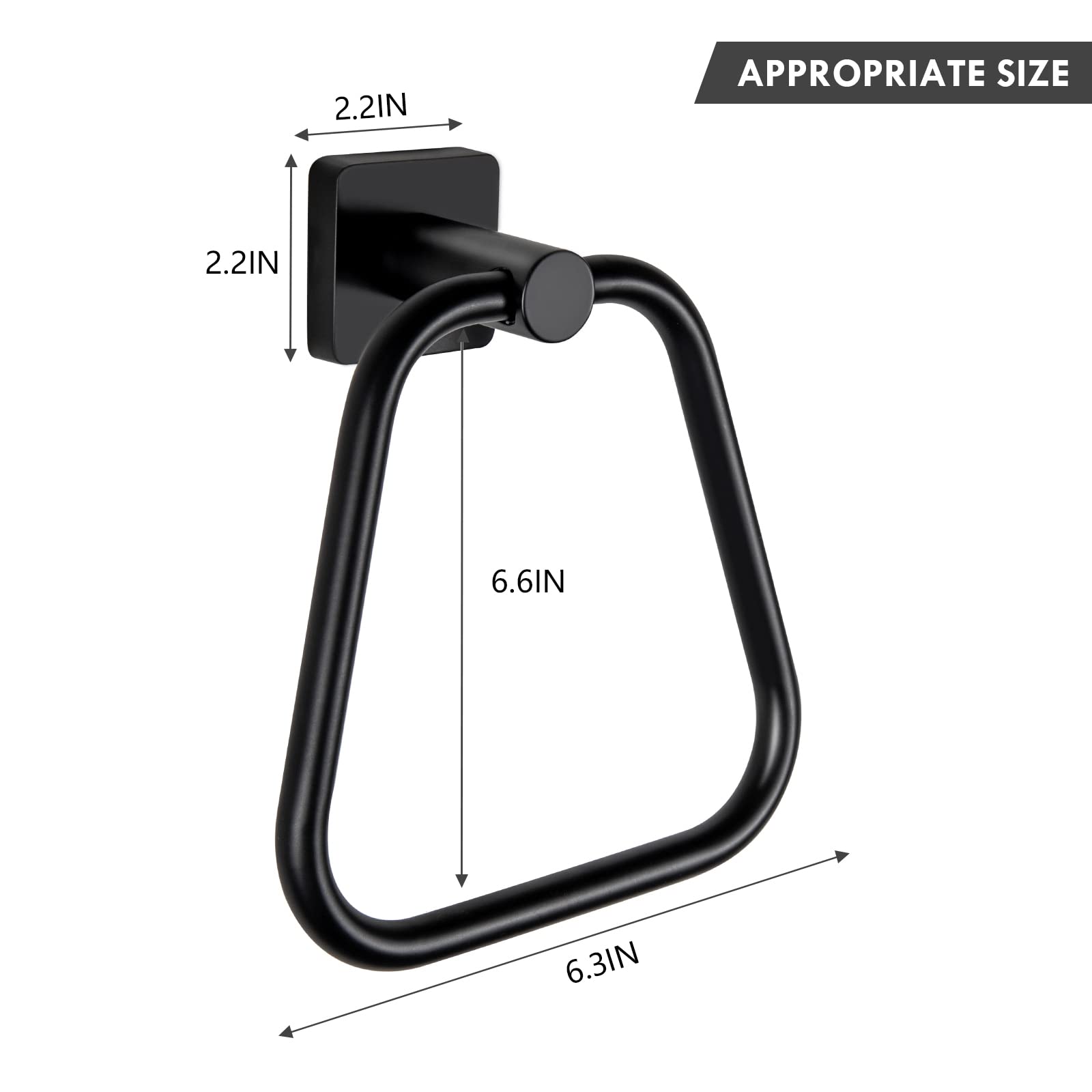 Stainless Steel Towel Ring Holder - Matte Black Wall Mount Bathroom Towel Hanger, SUS304 Rustproof Hand Towel Rack for Modern Bathroom & Kitchen Decor - Perfect for Spa, Guest Bath, and Powder Room Accessories