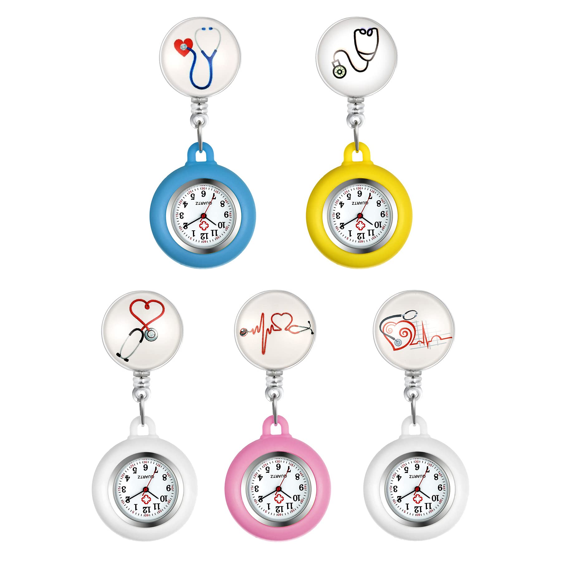 Avaner Retractable Nurse Watch with Clip - Waterproof Silicone Fob Watch for Medical Professionals - Perfect for Nurses, Doctors, and Healthcare Workers During Shifts and Patient Care