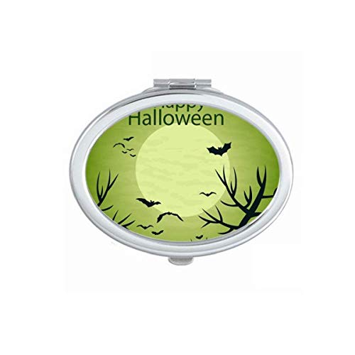 DIYthinker Green Tree Happy Ghost Halloween Mirror - Portable Foldable Double-Sided Makeup Mirror for Halloween Costume & Cosplay (Perfect for Halloween Parties, Home Decor, and Themed Events)