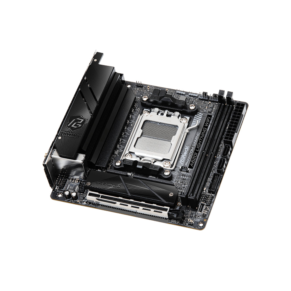 ASRock A620I LIGHTNING WIFI AMD A620 AM5 Mini ITX Motherboard with PCIe 4.0, DDR5 & WiFi 6 - Perfect for Compact Gaming PC Builds and Home Theater Systems