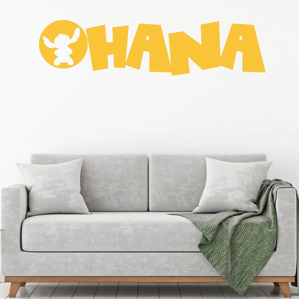 Ohana Wall Decor - Hawaiian Themed Vinyl Sticker Decal for Kids Playroom, Bedroom & Nursery - Tropical Aloha Art Design - Perfect for Baby Shower Gifts & Home Decoration