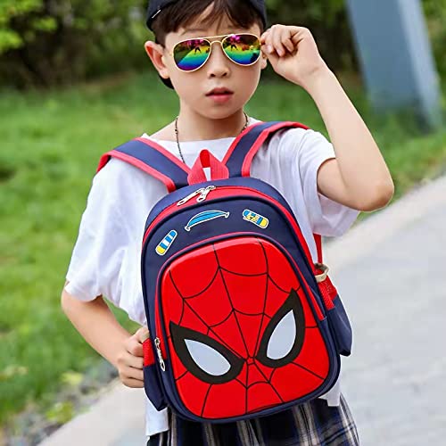 Spider-Man Kids Backpack - Waterproof 3D Superhero School Bag for Boys & Girls - Lightweight Durable Bookbag for Camping, Hiking, Travel & Daily Use - Multi-Color Children's Backpack
