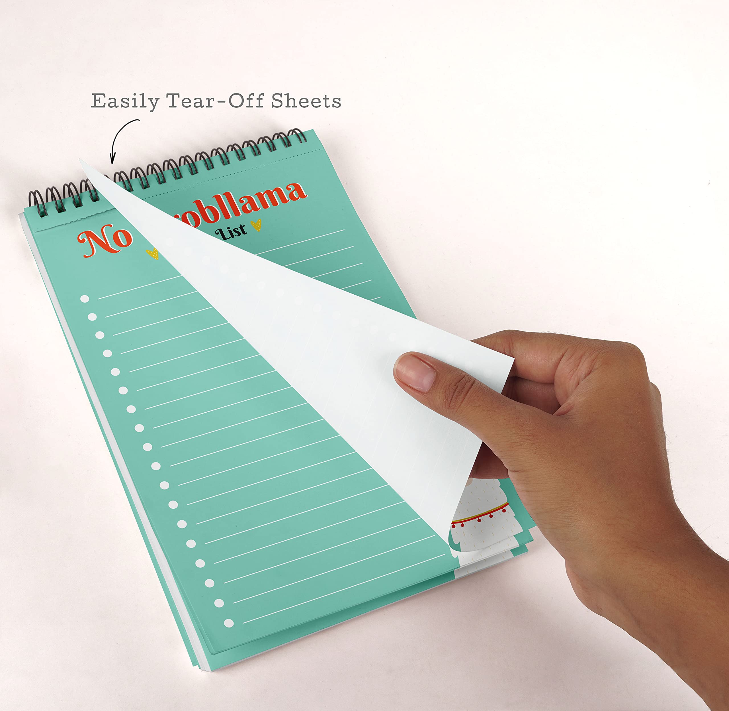 6” X 9” No Probllama Llama Spiral Notepad - Motivational To Do List Planner with 50 Tear-Off Sheets for Daily Organization, Work & School Tasks - Cute Stationery for Office, Home & Student Use