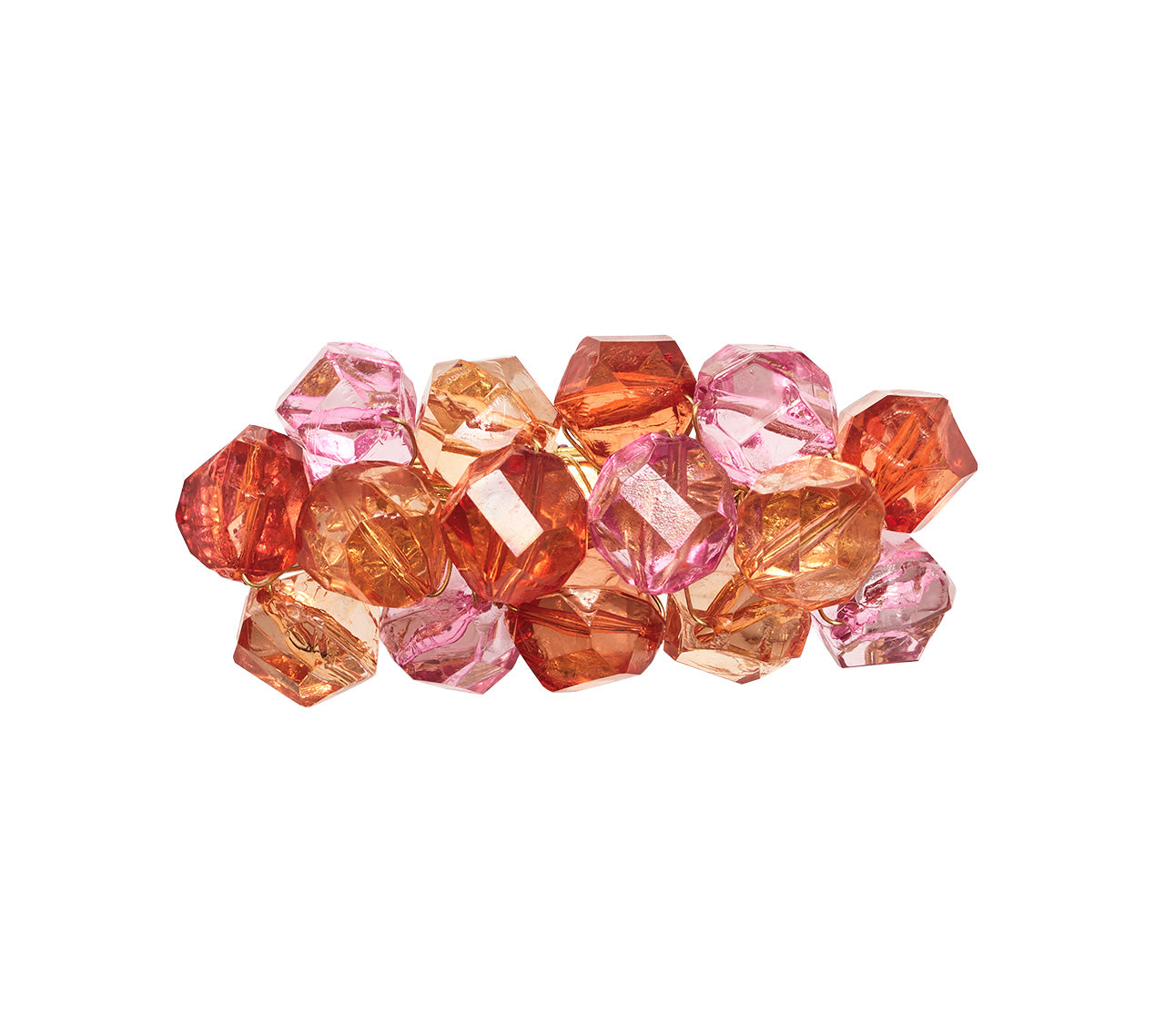 Vibrant Pink & Orange Pop Rocks Napkin Rings - Set of 4 for Elegant Dinner Parties & Holiday Table Decor