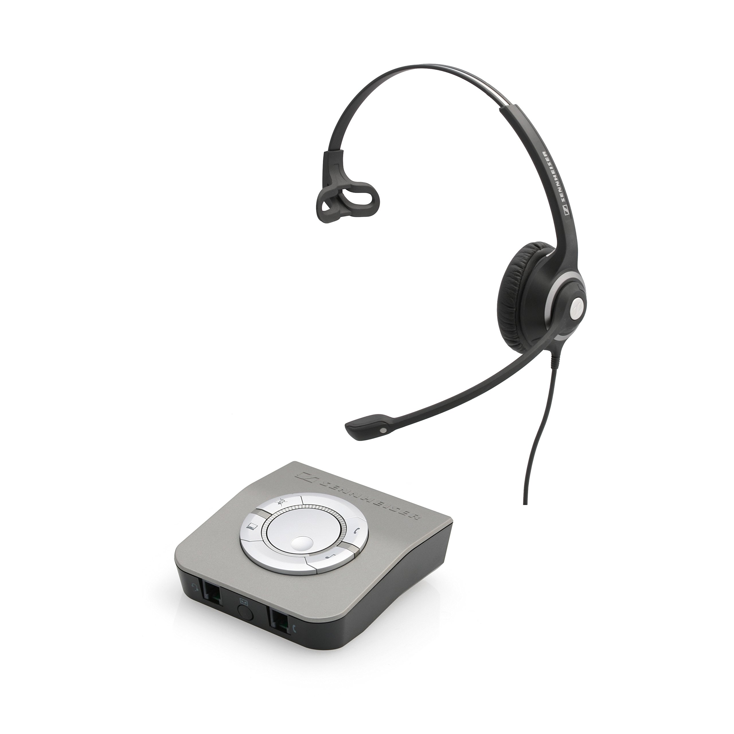 DeskMate Single-Ear Universal Office Phone Headset with Noise Cancellation - Hands-Free Call Center Headphones for Business, Remote Work & Customer Service Professionals