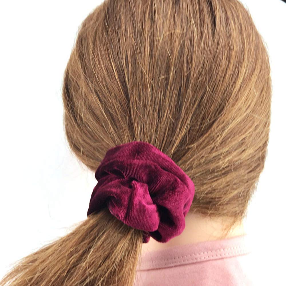 Soft Velvet Elastic Hair Scrunchies for Women & Girls - 12 Pack Hair Ties, No-Slip Hair Bands for Ponytails, Workouts & Everyday Use