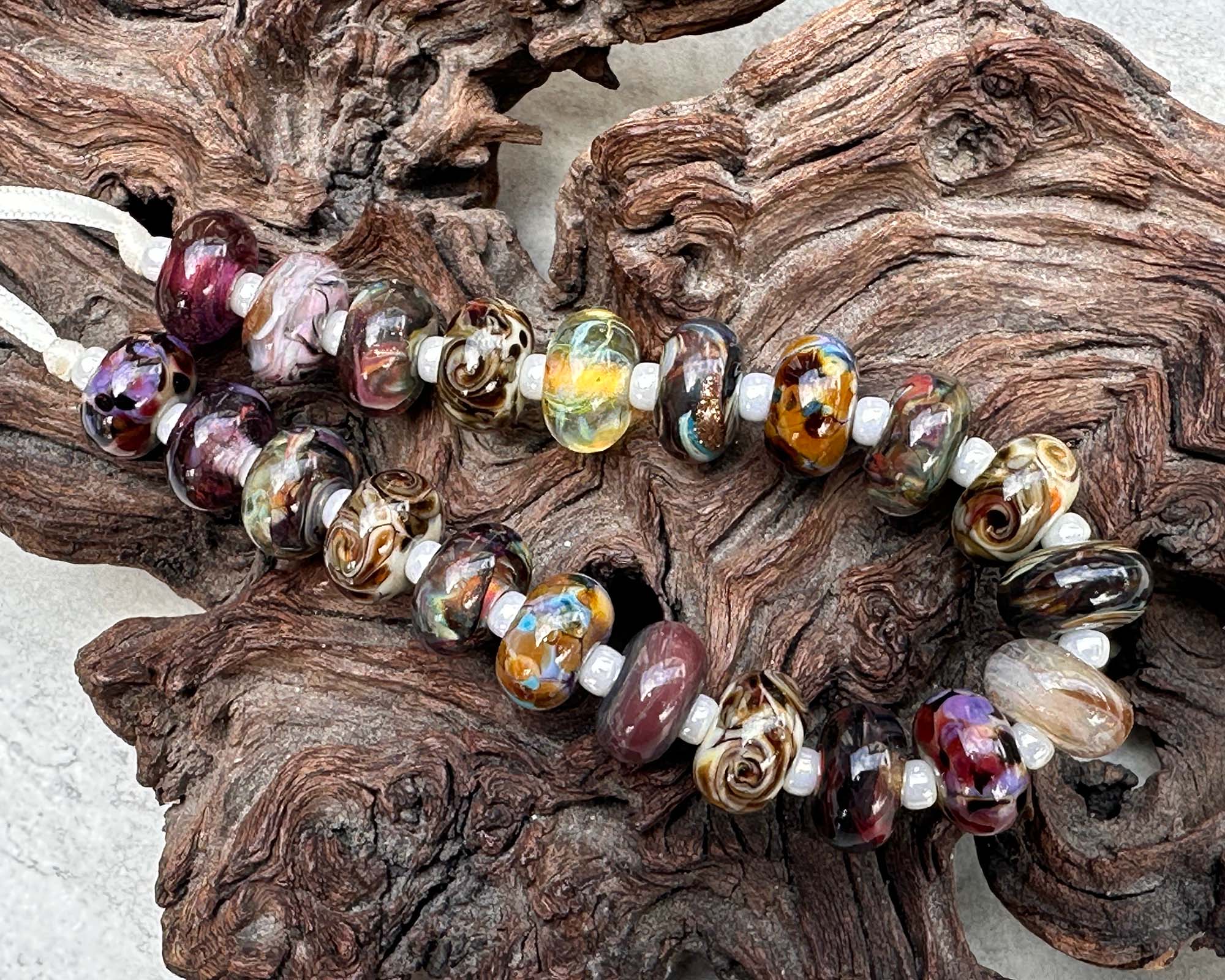 21pcs Brown Orphan Lampwork Glass Beads Set for Jewelry Making, DIY Bracelets & Necklaces - Perfect for Crafting, Beading Projects & Gift Giving