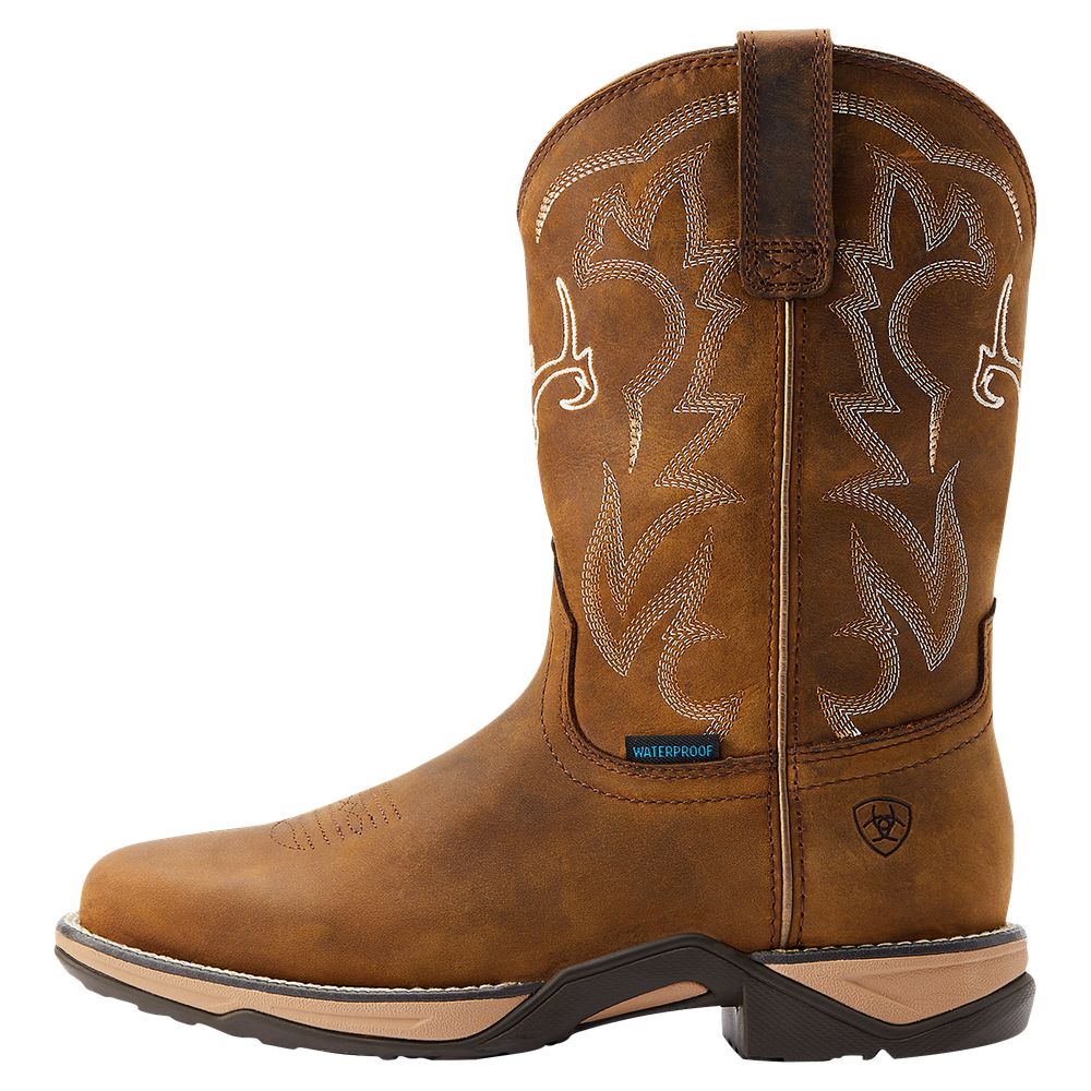 Ariat Anthem Waterproof Western Boots for Women - Distressed Brown - Size 9.5M - Comfortable Cowgirl Boots for Riding, Work & Outdoor Activities