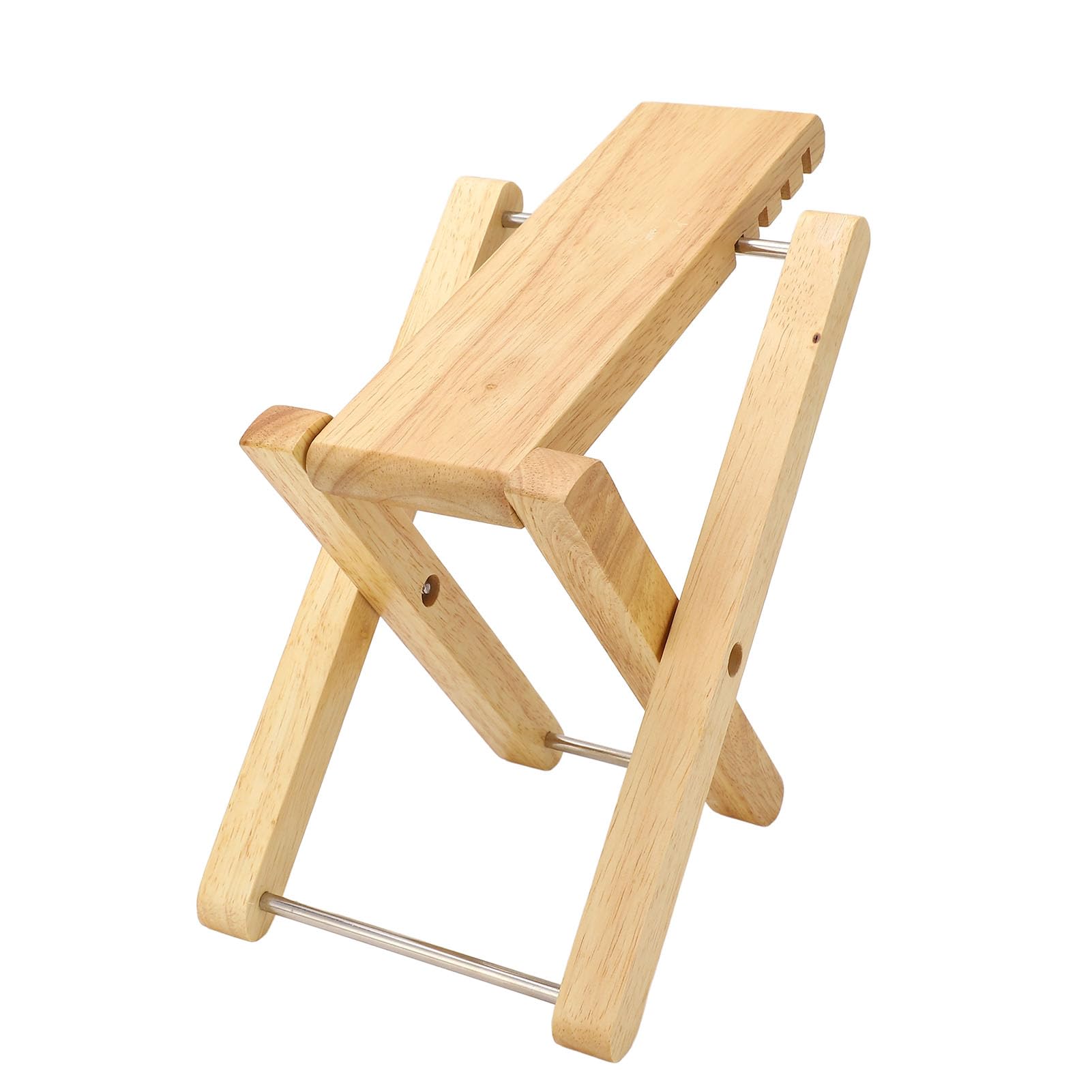 Adjustable Bamboo Guitar Footstool - Foldable 4-Position Height Guitar Foot Rest for Musicians & Instrument Players - Perfect for Acoustic, Classical & Electric Guitar Practice