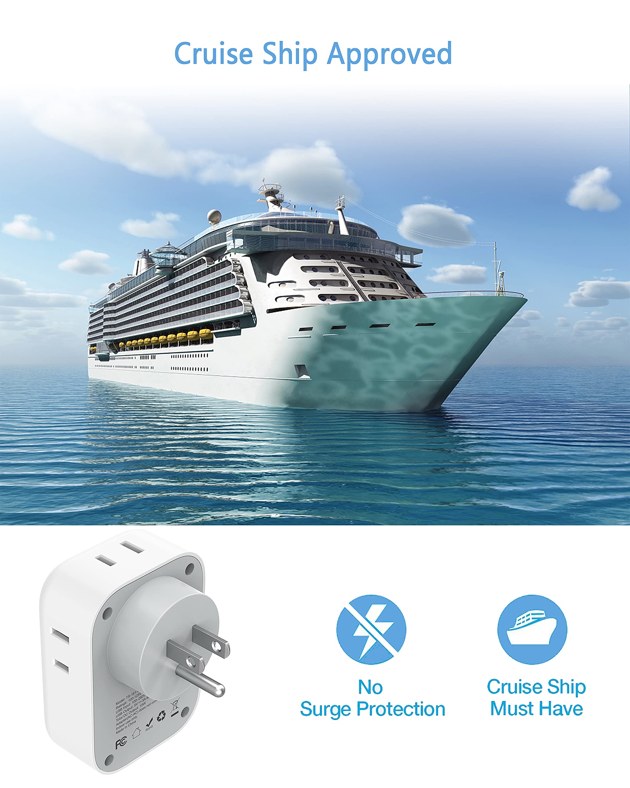 TESSAN 20W PD Fast Charger with 3 Ports (1 USB-C) - Compact Cube Wall Charger for iPhone, Samsung, iPad - Perfect for Travel, Cruise, Home, Office & Dorm Essentials