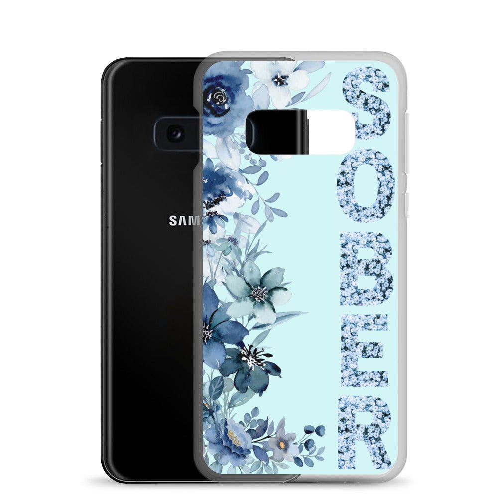 SOBER Blue Chinoiserie Samsung Phone Case - Clear Floral Design Protective Cover for Samsung Galaxy | Perfect for Everyday Use, Office & Travel