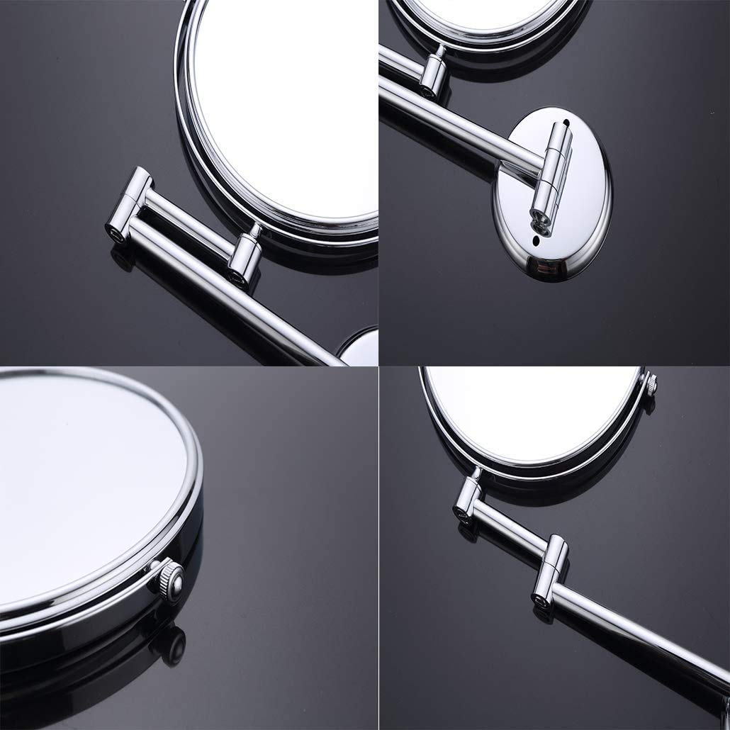 8 Inch Round Wall Mounted Makeup Mirror - Double-Sided 360° Rotating Bathroom Mirror for Precise Makeup Application | Perfect for Vanity, Dressing Room & Bathroom Decor