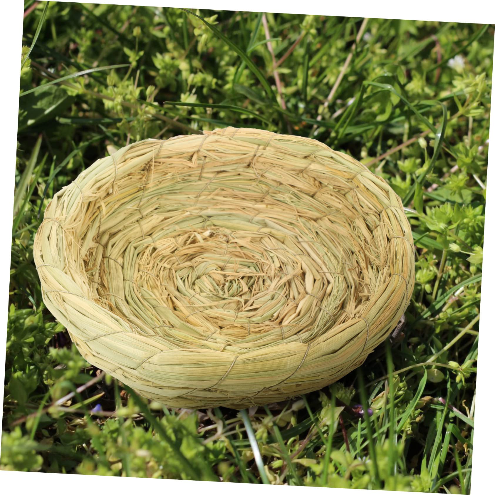 NOLITOY 2PCS Handwoven Natural Straw Bird Nest - Breeding & Hatching House for Doves, Pigeons, Parrots, Rabbits, Hamsters, Gerbils & Guinea Pigs - Perfect for Cage Accessories & Small Pet Comfort