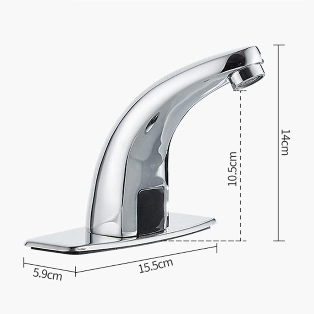 KNOXC Automatic Sensor Faucet - Hands-Free Touchless Bathroom Sink Mixer Tap with Chrome Finish for Cold & Hot Water | Ideal for Home, Office, and Public Restrooms