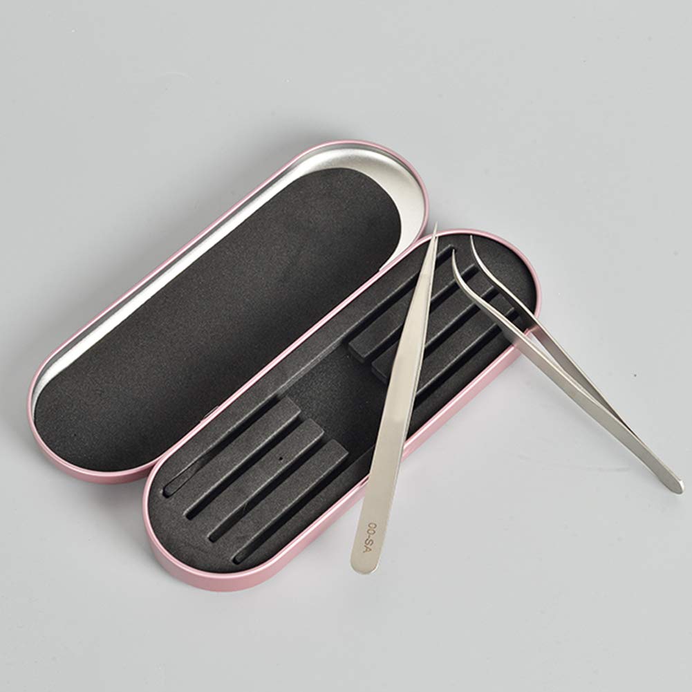 Professional Eyelash Extension Storage Box with Tweezers Organizer - Rose Red Makeup Tool Case for Salon & Home Use