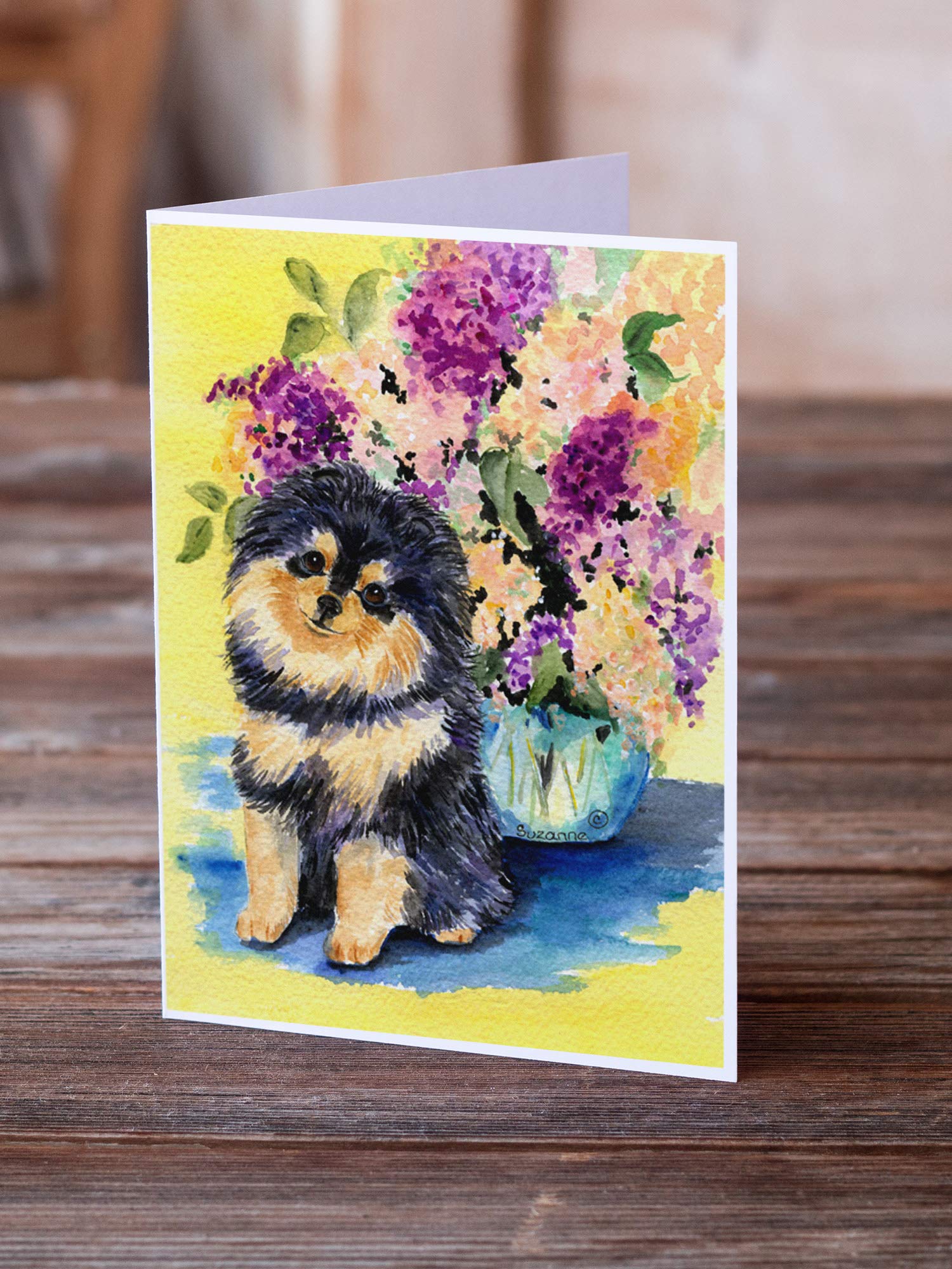Pomeranian Greeting Cards & Envelopes Set - Pack of 8 Blank A7 (5x7) Note Cards for All Occasions | Whimsical Dog-Themed Stationery for Birthdays, Thank You Notes & Holiday Cards