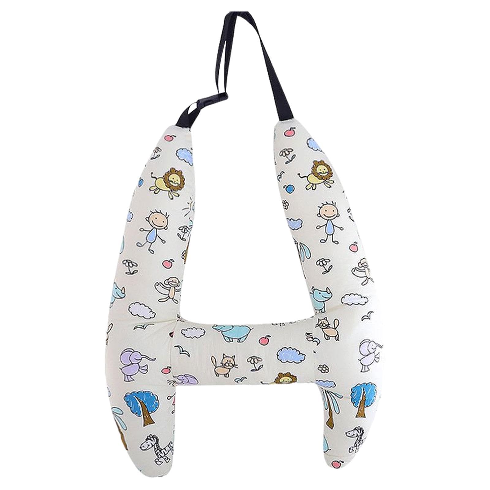 THE STYLE SUTRA® Car Back Seat Travel Pillow - Comfortable Neck Support Cushion for Long Distance Travel & Road Trips - Soft White Animal Design - Perfect for Sleeping in Cars, Airplanes & Camping