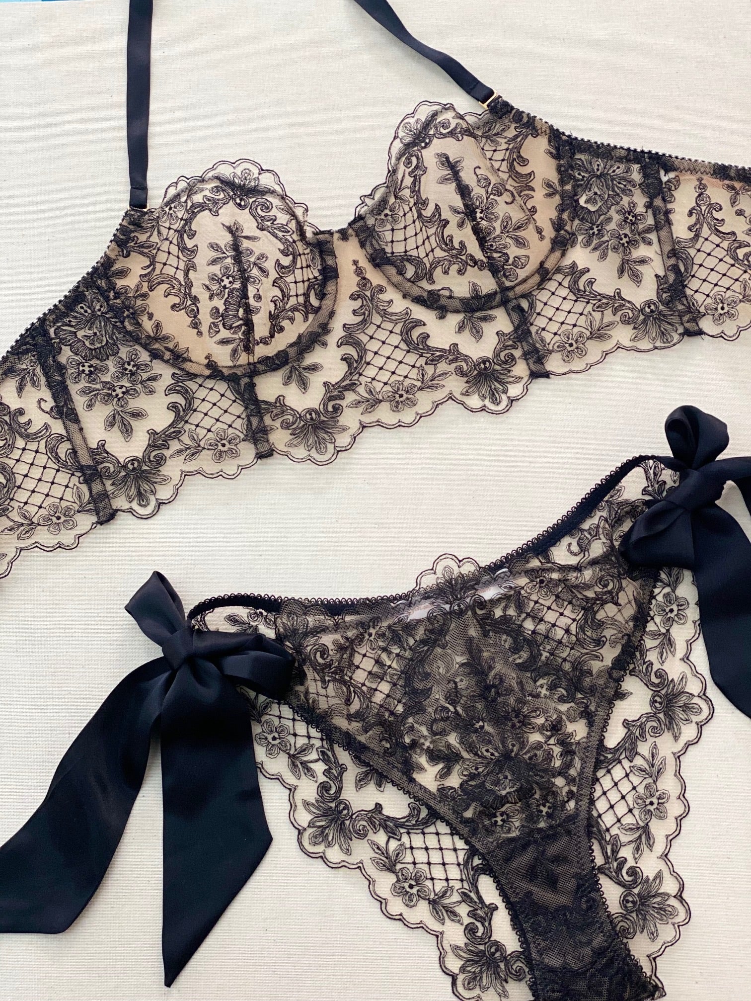 Joy Proctor French Embroidered Bikini Briefs for Women - Ivory Lace Underwear | Perfect for Beach, Pool & Bridal Lingerie