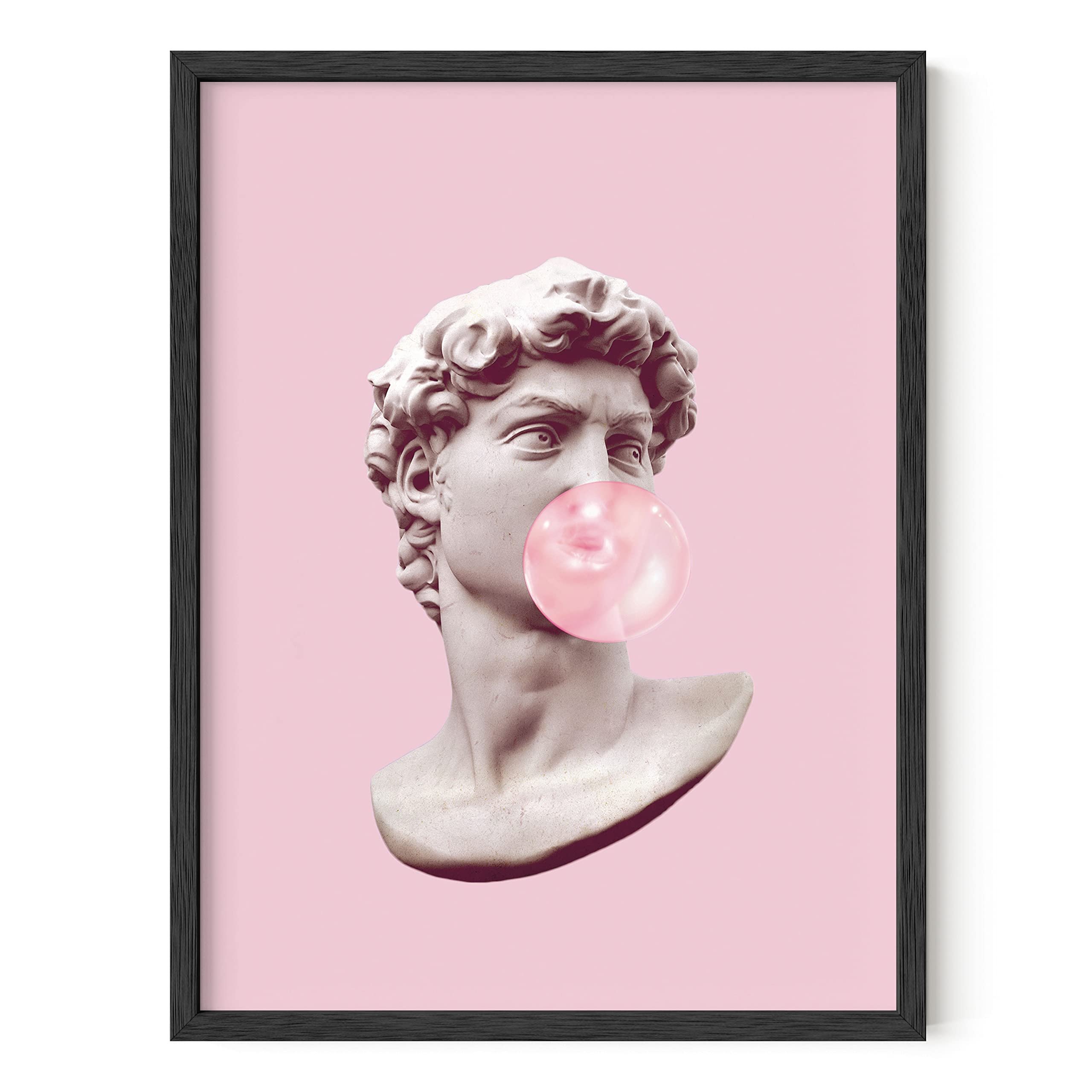 David Bubble Gum Pop Art Poster - Pink Aesthetic Wall Decor for Bedroom & Living Room - Unframed 12x16 Inches - Retro Vintage Room Decor for Teens & Adults - Perfect for Home, Office & Dormitory