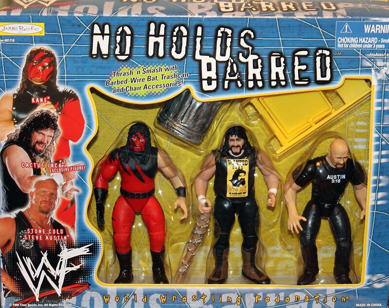 1998 WWF Jakks Pacific No Holds Barred Box Set - Kane, Cactus Jack & Stone Cold Steve Austin Action Figures | Exclusive Collectible Wrestling Toys for Fans & Display | Perfect for WWE Memorabilia Collections & Nostalgic Gift Giving