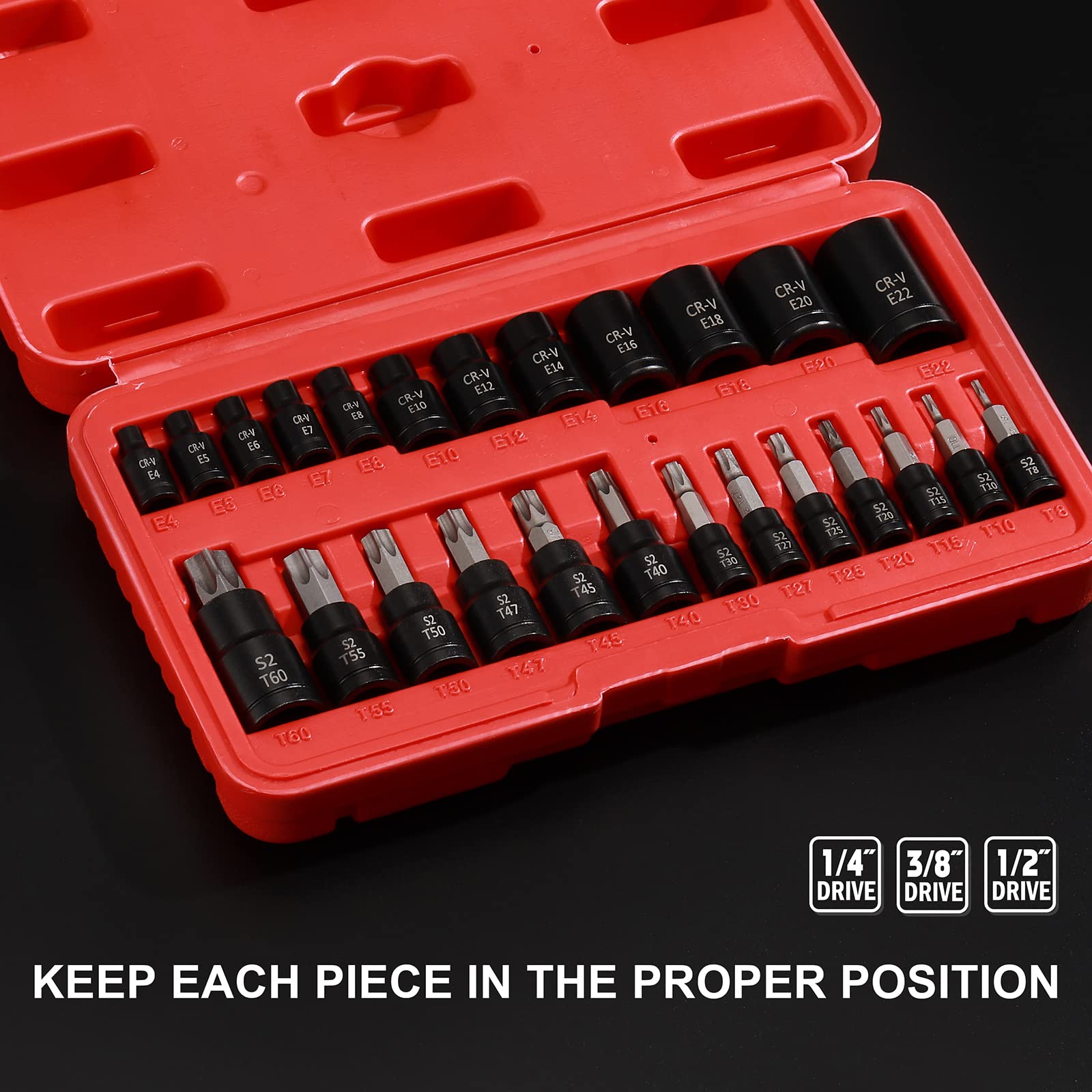 25-Piece Torx Bit Socket Set - 1/4