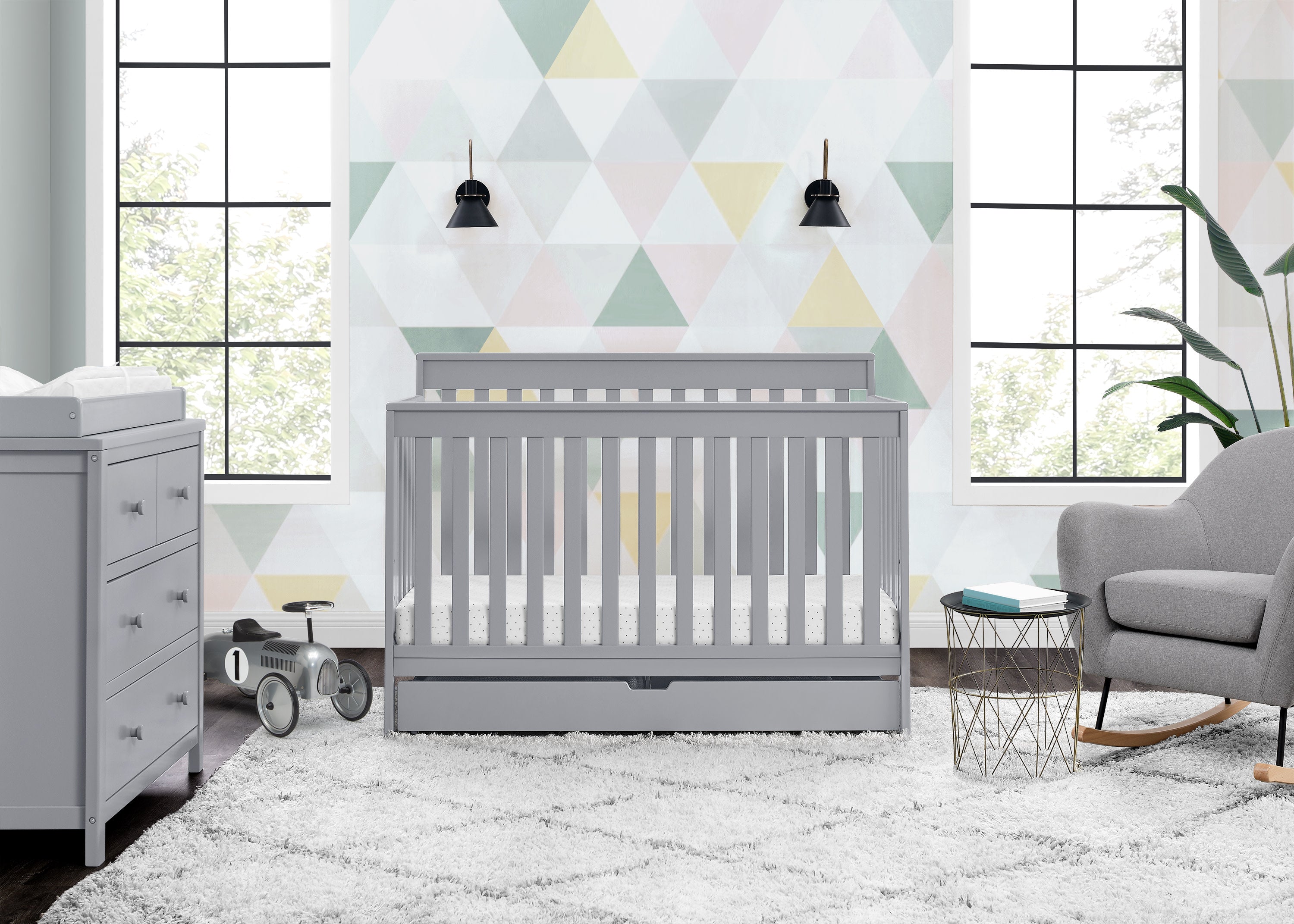 Mercer 6-in-1 Convertible Baby Crib with Storage Drawer & Trundle - Nursery Furniture for Newborn to Toddler Bed | Perfect for Small Spaces & Shared Rooms