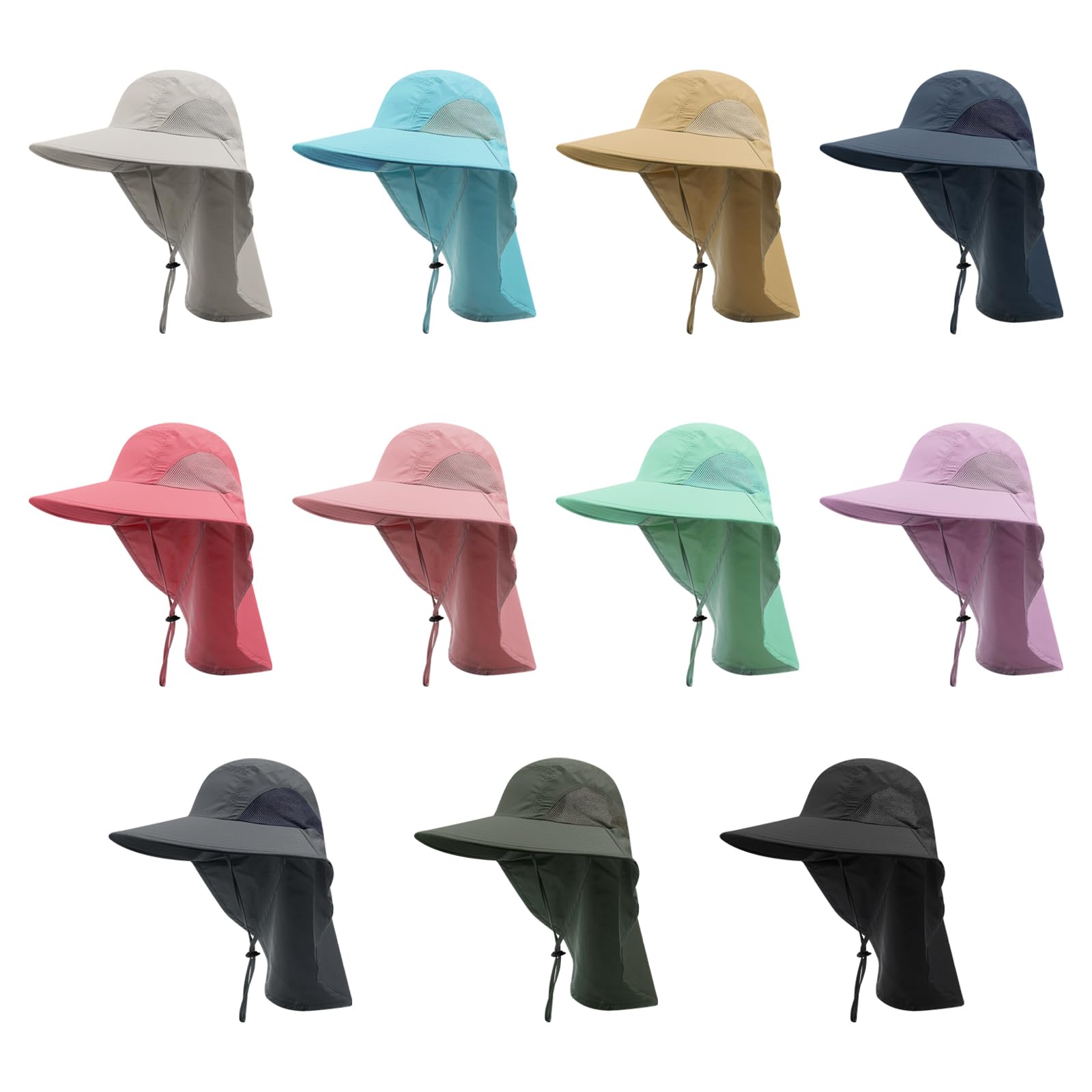 CLAPE UPF 50+ Sun Protection Hat for Men & Women - Wide Brim Fishing Hat with Neck Flap, Quick Dry & Breathable Safari Hiking Cap - Perfect for Outdoor Activities, Beach, Fishing & Travel