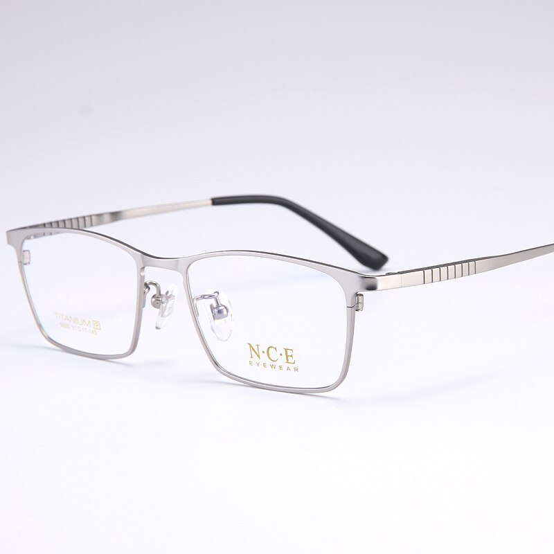 Bclear Men's Full Rim Square Titanium Eyeglasses Frame - Lightweight Durable My5000 for Work, Reading & Fashion