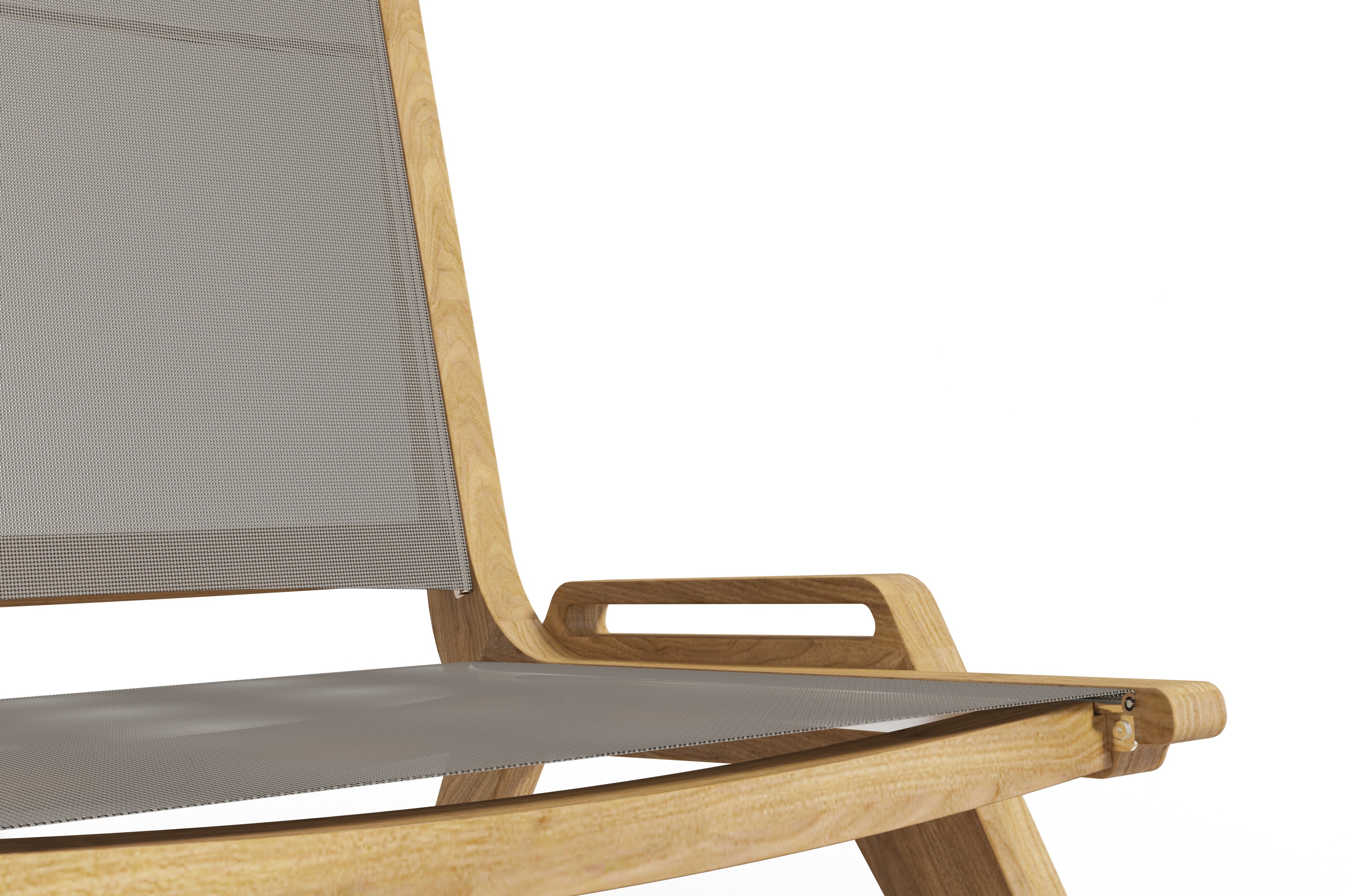 Premium Laurent Teak Outdoor Sling Chat Chair - Weather-Resistant Patio Lounge Chair for Garden, Poolside & Backyard Relaxation