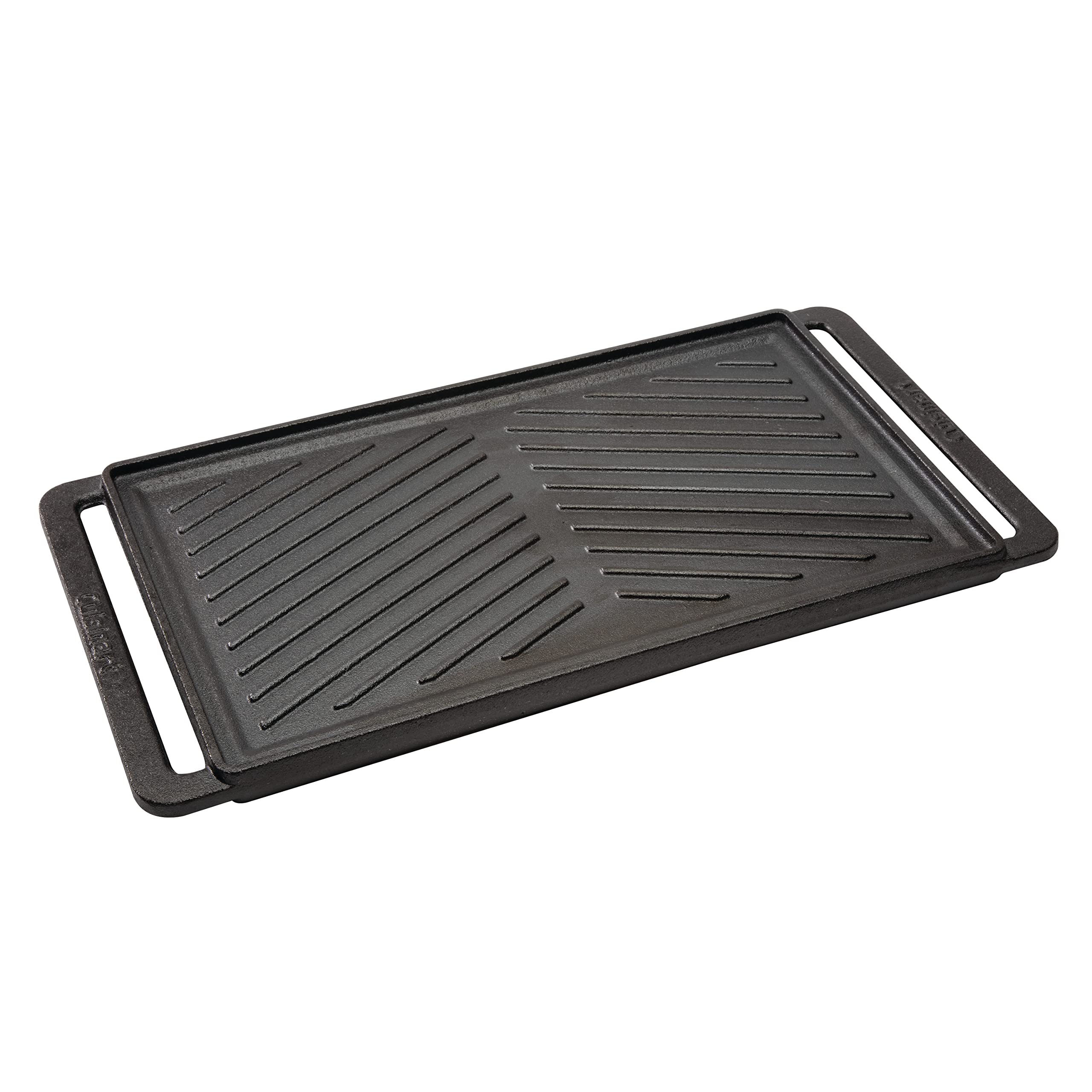 Cuisinart CCP-2000 Reversible Cast Iron Grill/Griddle - Ribbed Grill & Smooth Flat Top for Indoor/Outdoor Cooking - Perfect for Burgers, Steaks, Pancakes & More