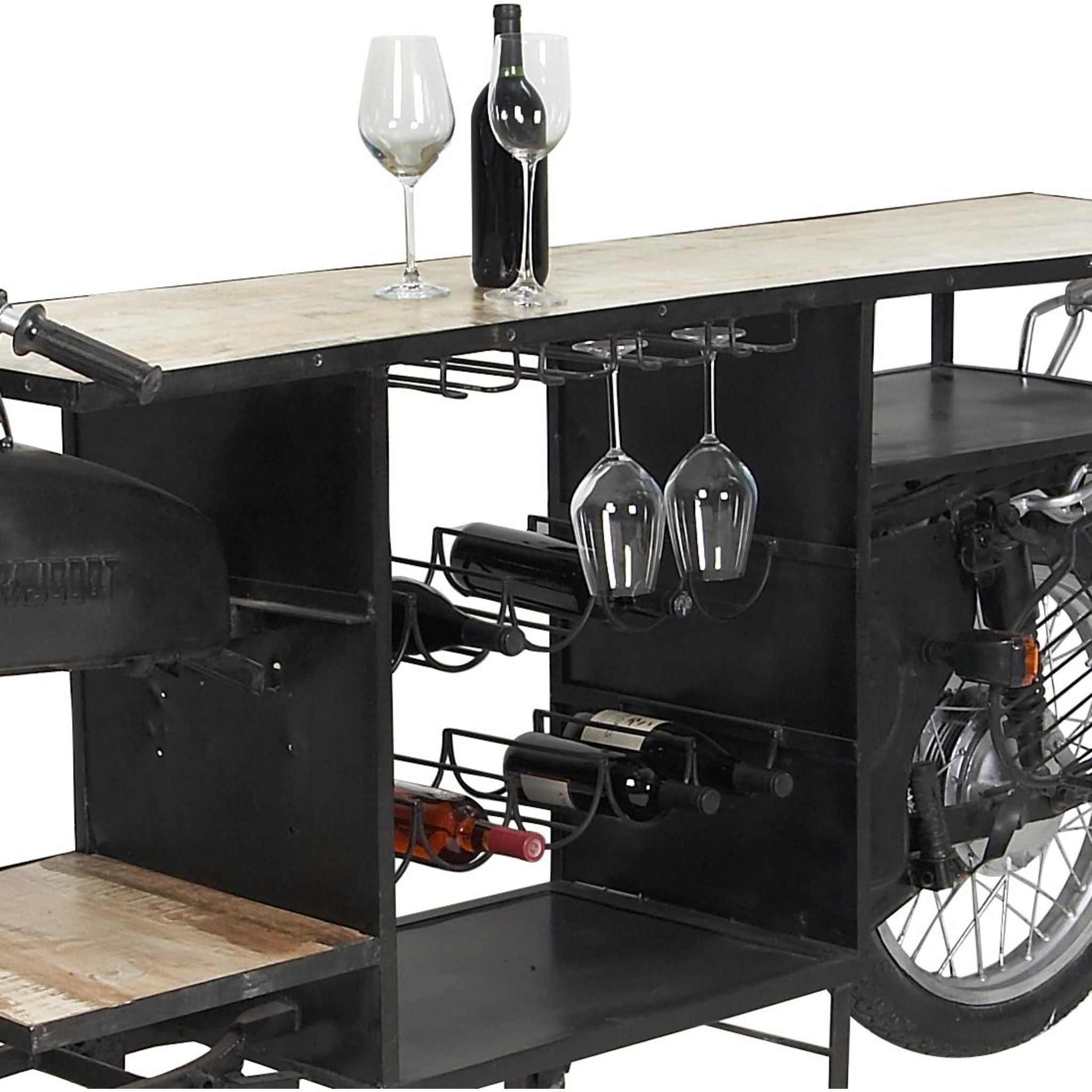 Andres Black Bar Unit - Modern Home Bar Cabinet for Living Room, Kitchen & Dining Room - Perfect for Entertaining & Storage