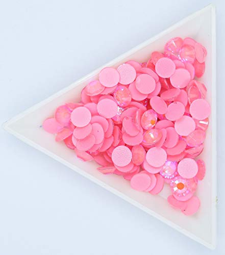 Luminous Crystal AB Nail Art Rhinestones - 1440pcs Pink AB Mix Size Flatback Gems for 3D Nail Decorations | Perfect for Manicures, Pedicures & DIY Nail Art Designs
