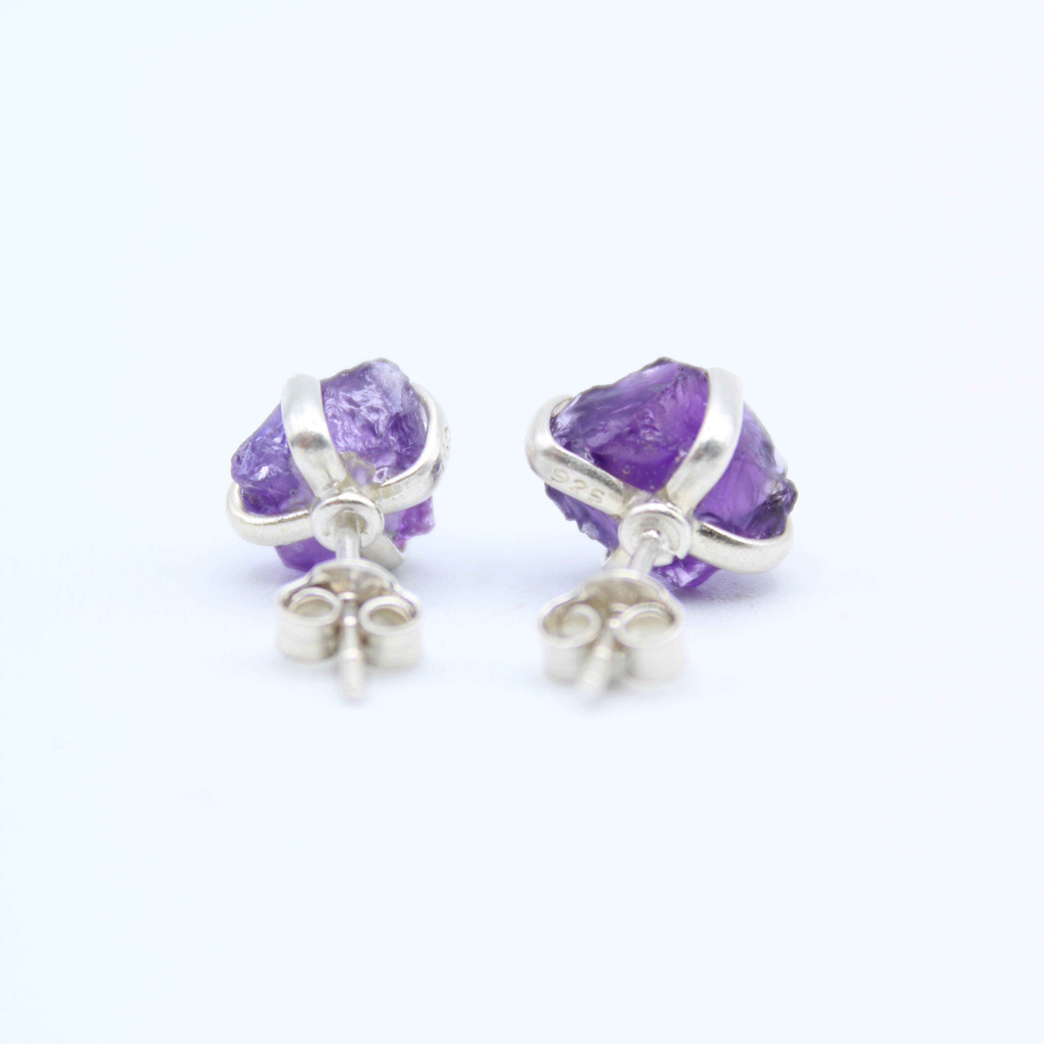 Amethyst Stud Earrings for Women - 925 Sterling Silver Hypoallergenic Earrings | Perfect for Everyday Wear, Gifts & Special Occasions