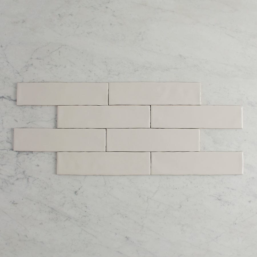Premium Newport Gloss Subway Bone Tile - Classic White Ceramic Wall Tile for Kitchen Backsplash, Bathroom & Shower - Easy to Clean & Durable