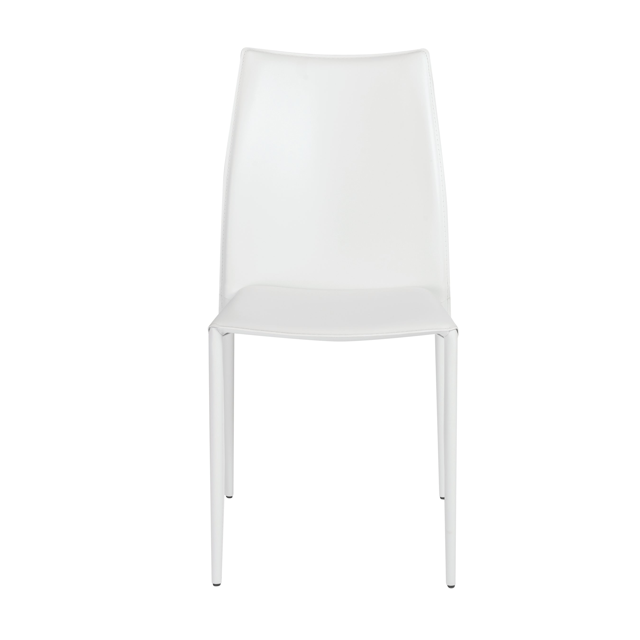 Euro Style Dalia Stacking Side Leather Chairs - Set of 2, Modern Stackable Dining Chairs for Small Spaces, Kitchen, Office or Outdoor Use