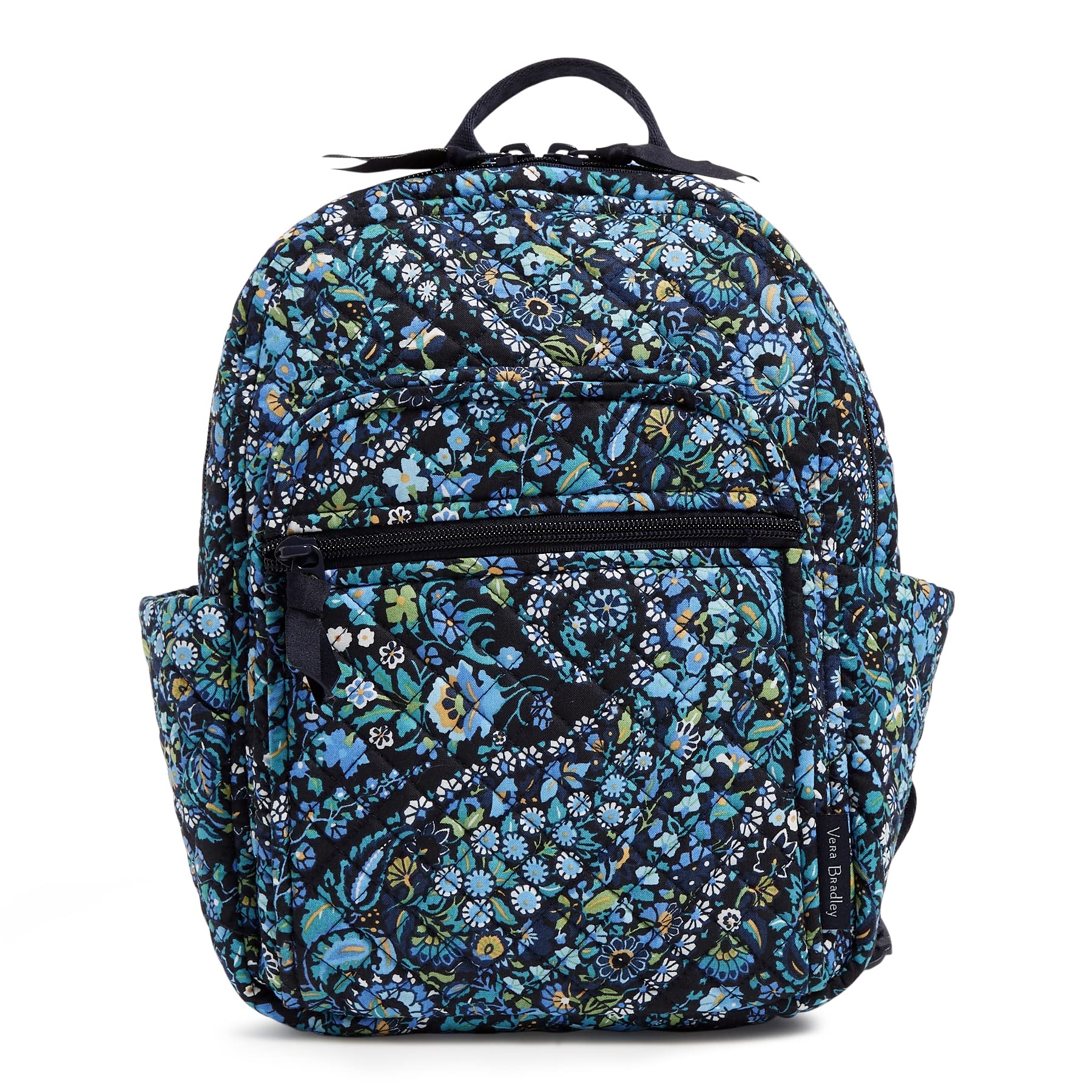 Vera Bradley Women's Small Cotton Backpack - Dreamer Paisley Print, Eco-Friendly Recycled Material, Lightweight & Durable for Travel, Work & School