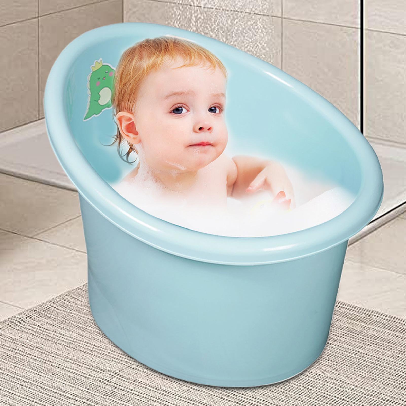 Portable Insulated Toddler Travel Bathtub - Ergonomic Non-Slip Baby Bath Tub for Comfortable Bathing at Home & On The Go | Perfect for Travel, Camping & Small Spaces