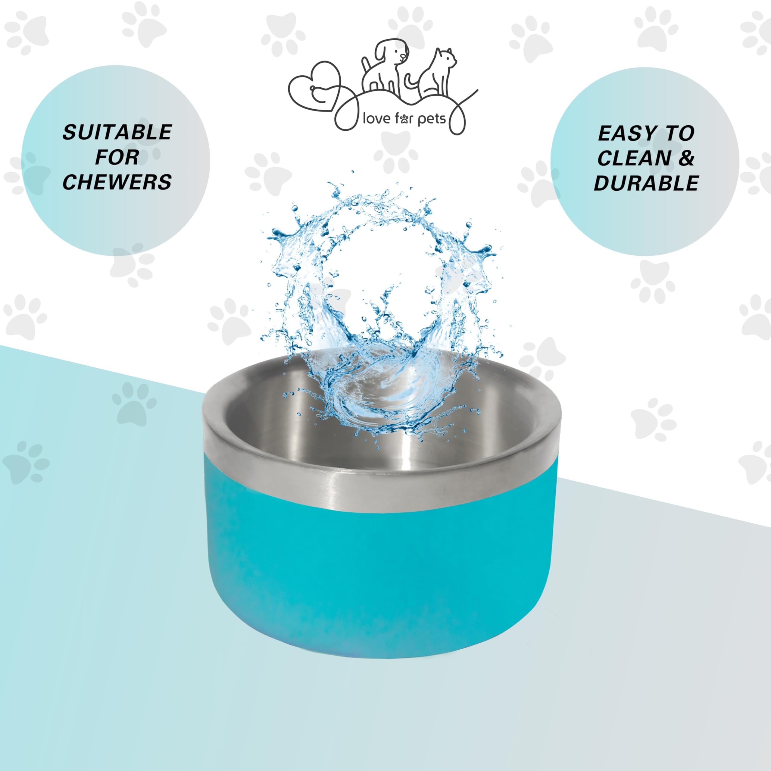 Stainless Steel Pet Bowl - Double Walled Vacuum Insulated for Dogs & Cats - Keeps Food Fresh - Perfect for Travel & Home Use