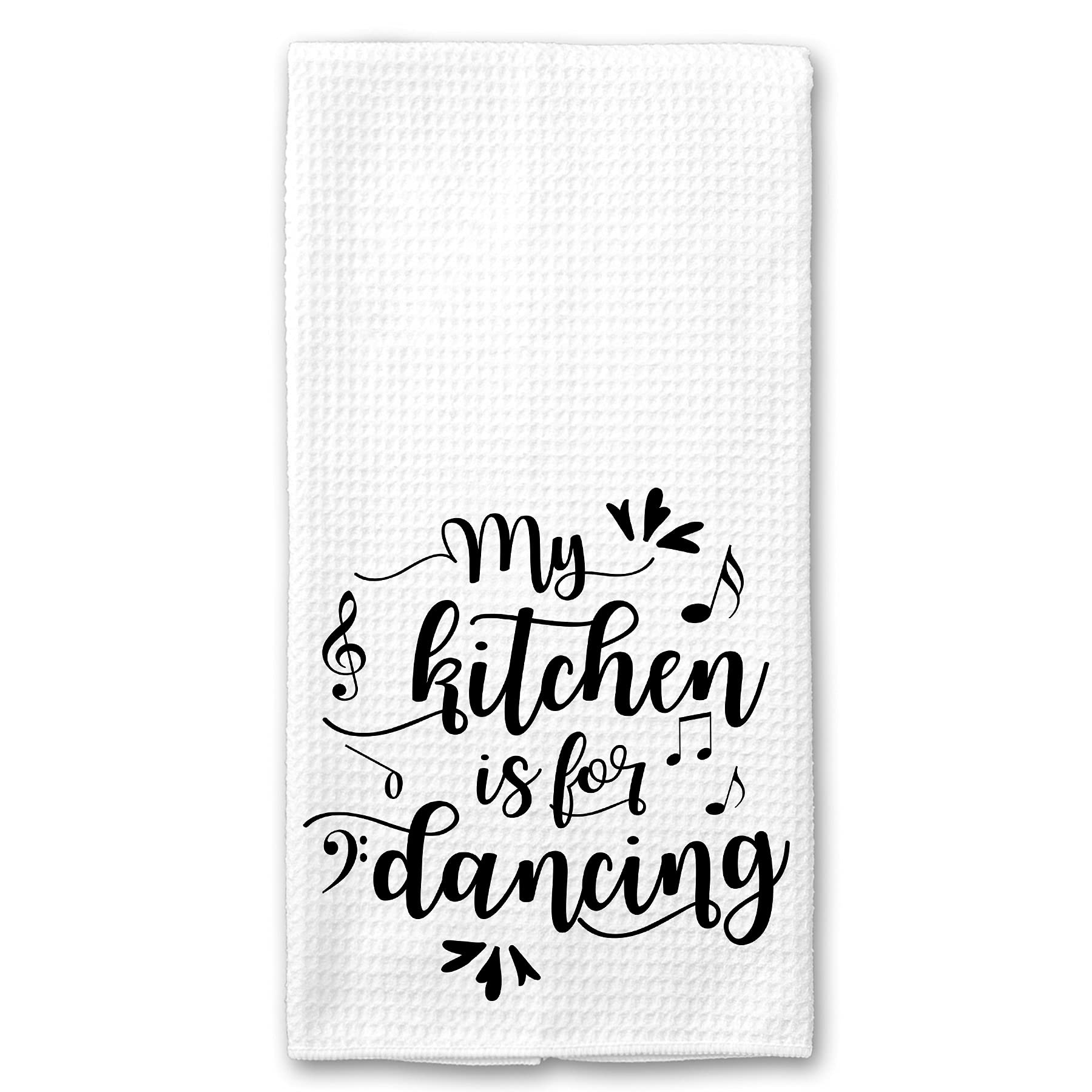 Funny Microfiber Kitchen Towel - 'My Kitchen is for Dancing' Novelty Gift for Women - Perfect for Cooking, Cleaning & Housewarming Gifts