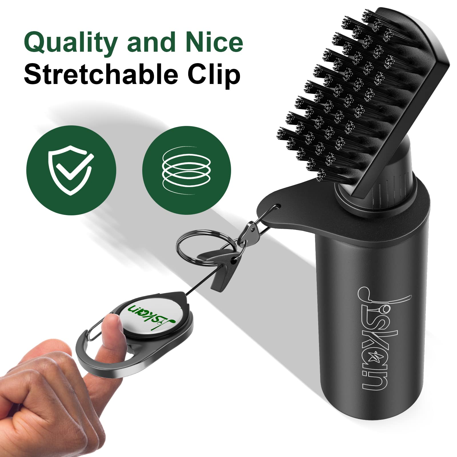 2 Pack Premium Golf Club Cleaner Brush Set with Squeeze Water Bottle (7.5 Inch, 4oz Capacity) - Essential Golf Accessories for Men - Perfect Golf Gift for Dad, Husband & Golfers - Ideal for Course Cleaning, Practice Sessions & Equipment Maintenance