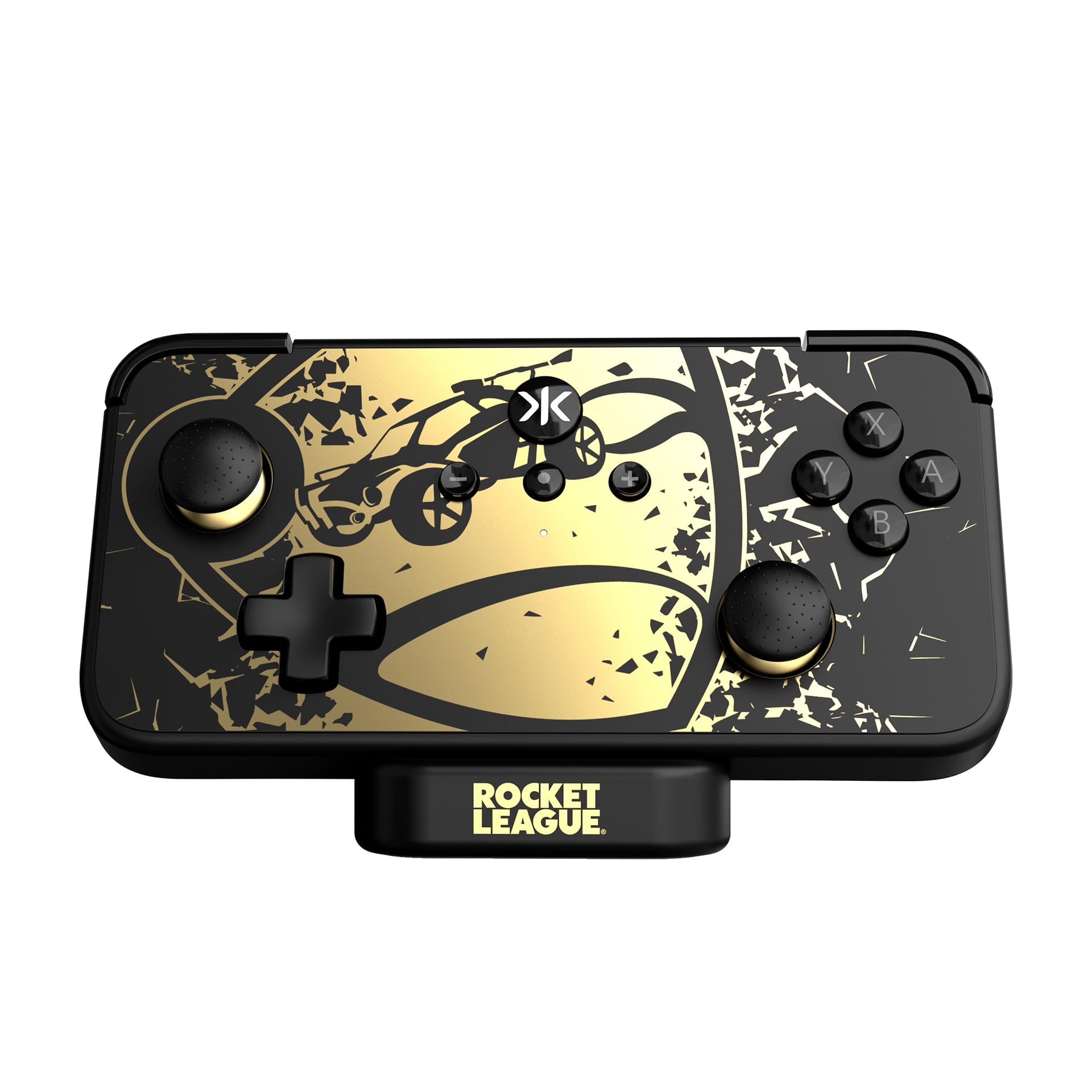 CRKD NEO S Wireless Controller for Nintendo Switch OLED, PC, Mobile, Smart TV - Compatible with Steam Deck OLED, Legion Go & ROG Ally - Rocket League Gold Edition with Charging Dock - Perfect for Gaming, Streaming & Multiplayer Sessions
