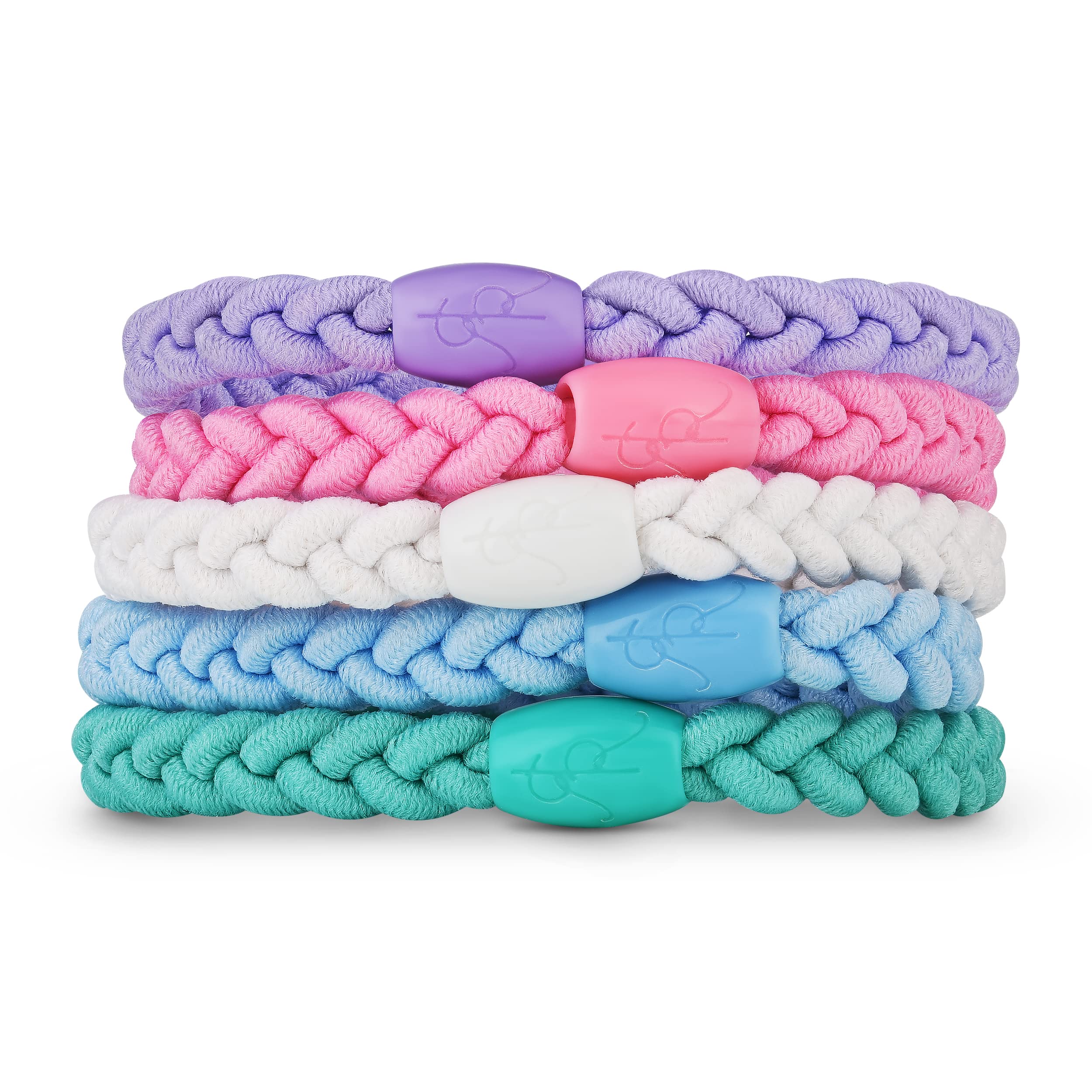 Ryan & Rose Cutie Bands - Soft Elastic Hair Ties for Women & Girls (Light Multi Color) - Gentle No-Slip Hair Accessories for School, Workout & Everyday Style