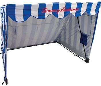 Rio Brands Beach Sun Shelter - Portable Shade Tent for Beach, Camping & Outdoor Activities - UV Protection Blue & White Striped Canopy - Perfect for Family Picnics, Backyard Relaxation & Summer Travel
