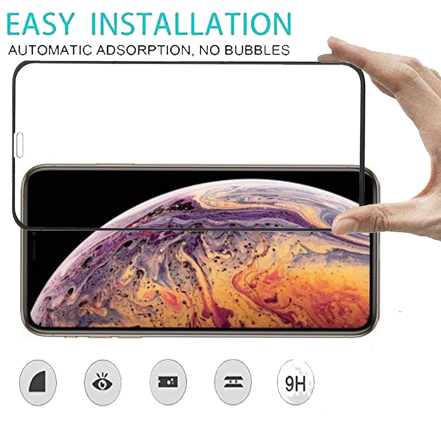 100FIT Premium Tempered Glass Screen Protector for iPhone XS Max & iPhone 11 Pro Max - 9H Hardness, Full Edge-to-Edge Protection, Anti-Scratch, Bubble-Free Installation Kit - Perfect for Work, Travel and Everyday Use
