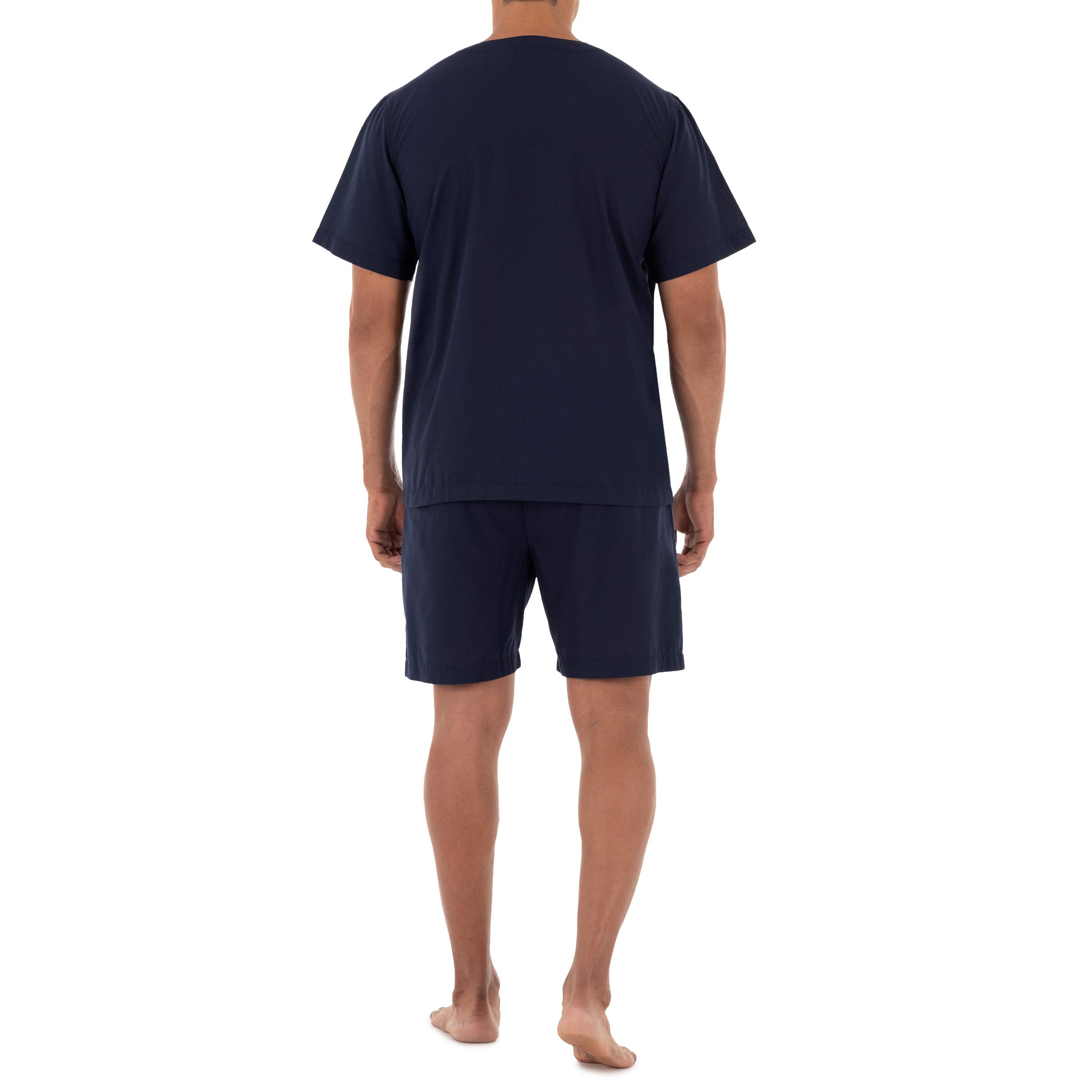 Fruit of the Loom Men's Cotton Broadcloth Short Sleeve Pajama Set - Soft Sleepwear for Lounge & Relaxation at Home
